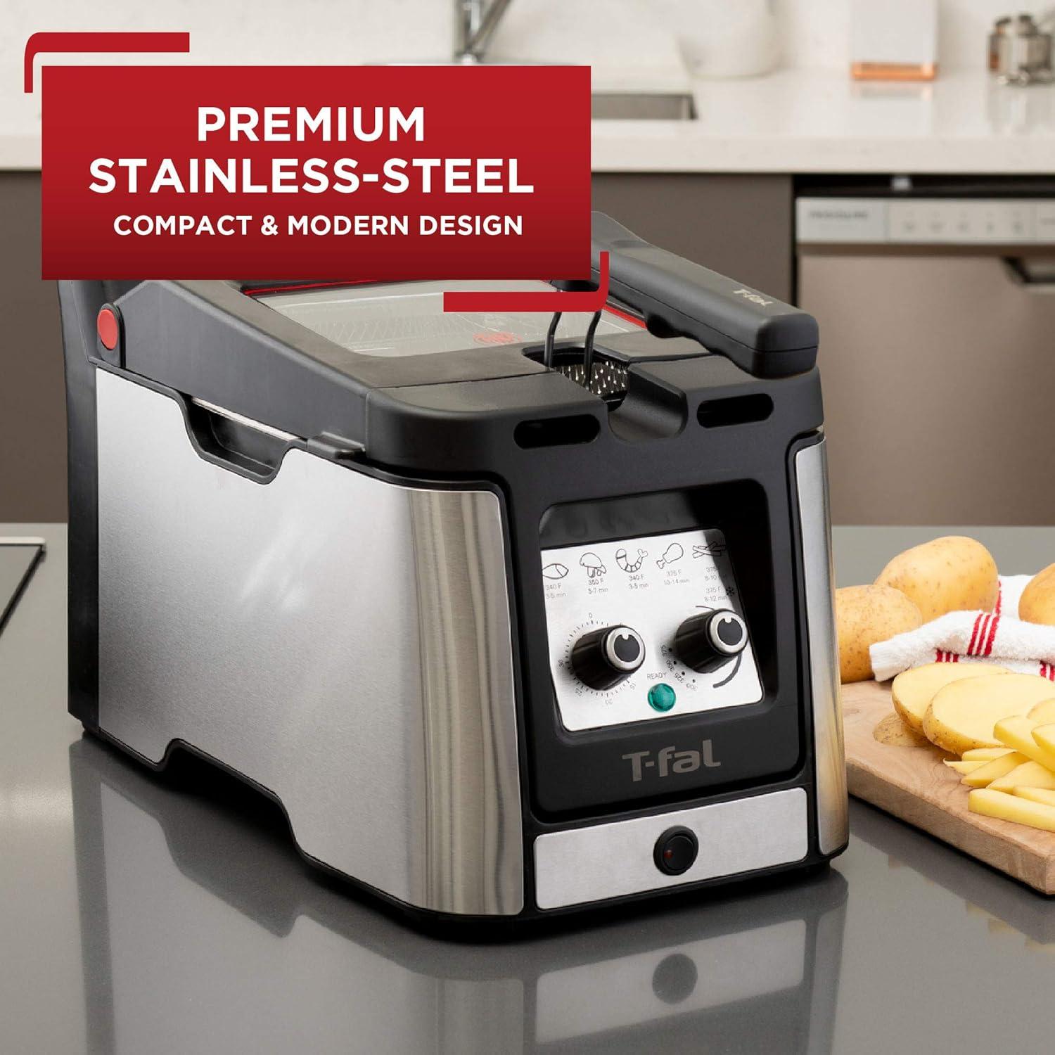 Compact Stainless Steel Electric Deep Fryer with Odor Reduction