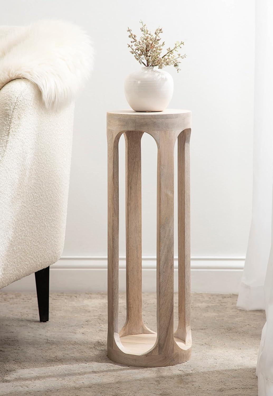 Kate and Laurel Dahl Round Wood Drink Table, 8x8x23, White