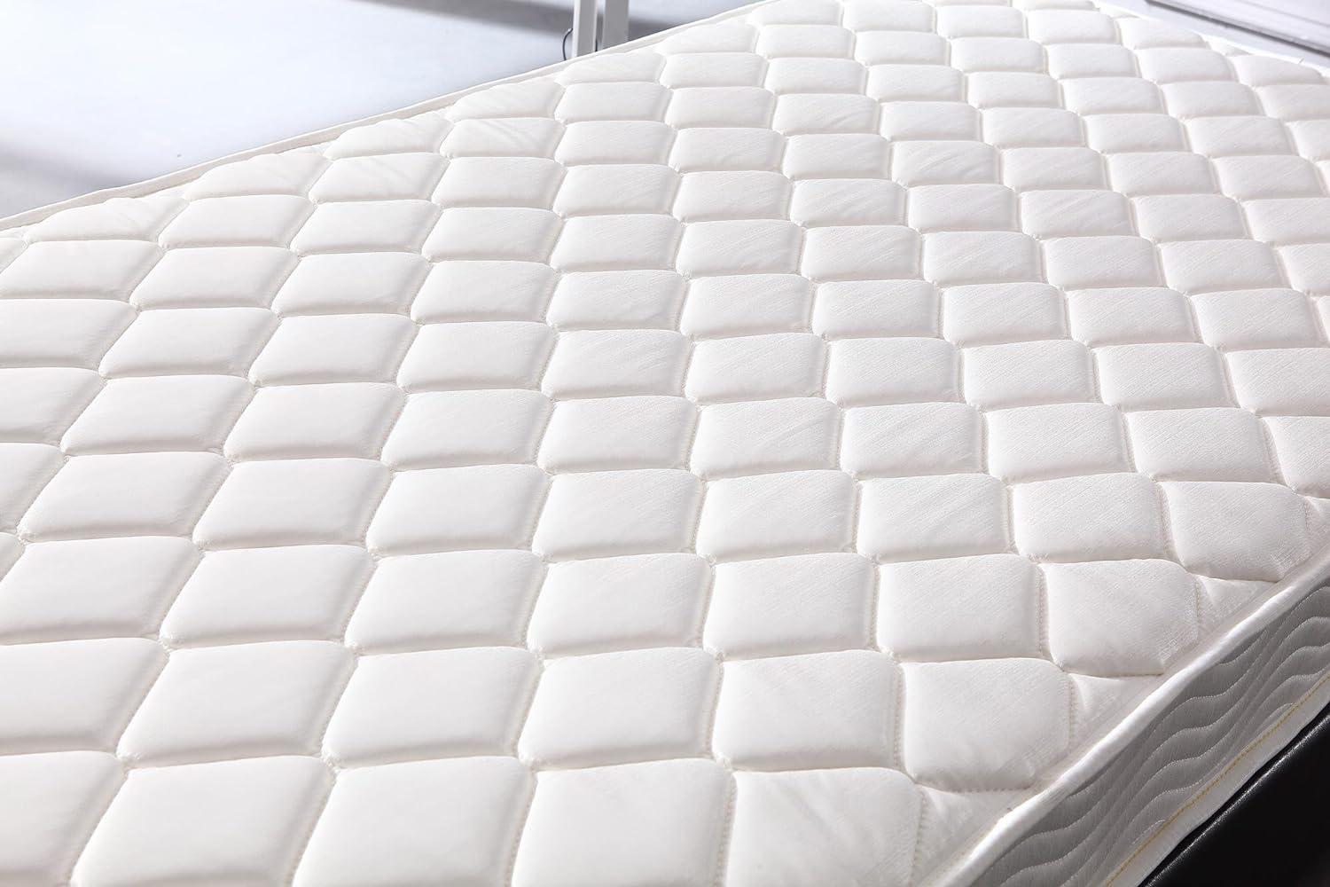 Twin White Innerspring Mattress with Memory Foam