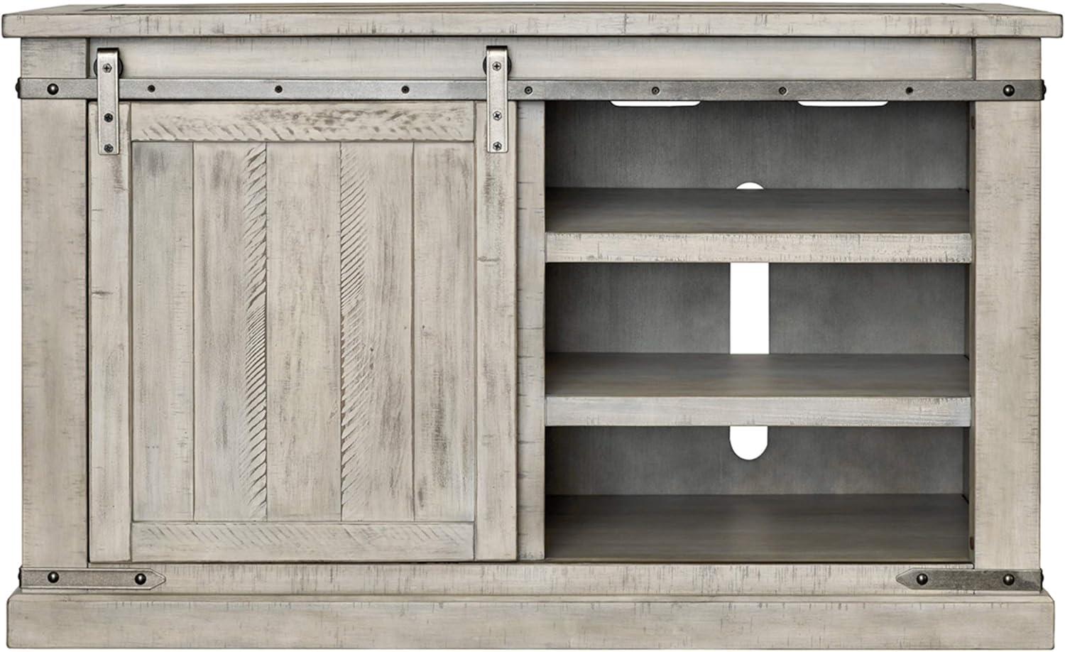 Modern Farmhouse 50" Gray TV Stand with Sliding Barn Doors