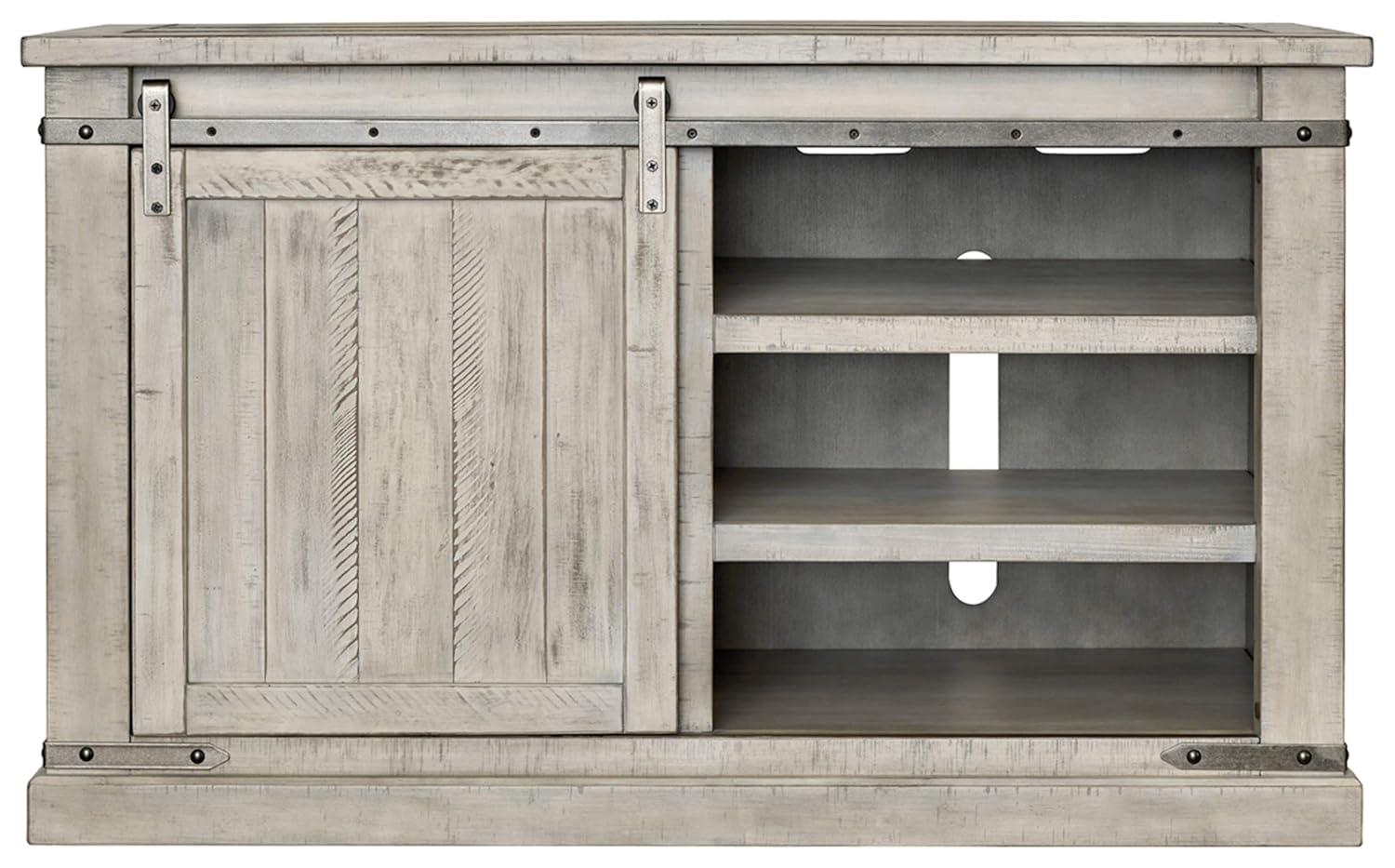 Modern Farmhouse 50" Gray TV Stand with Sliding Barn Doors