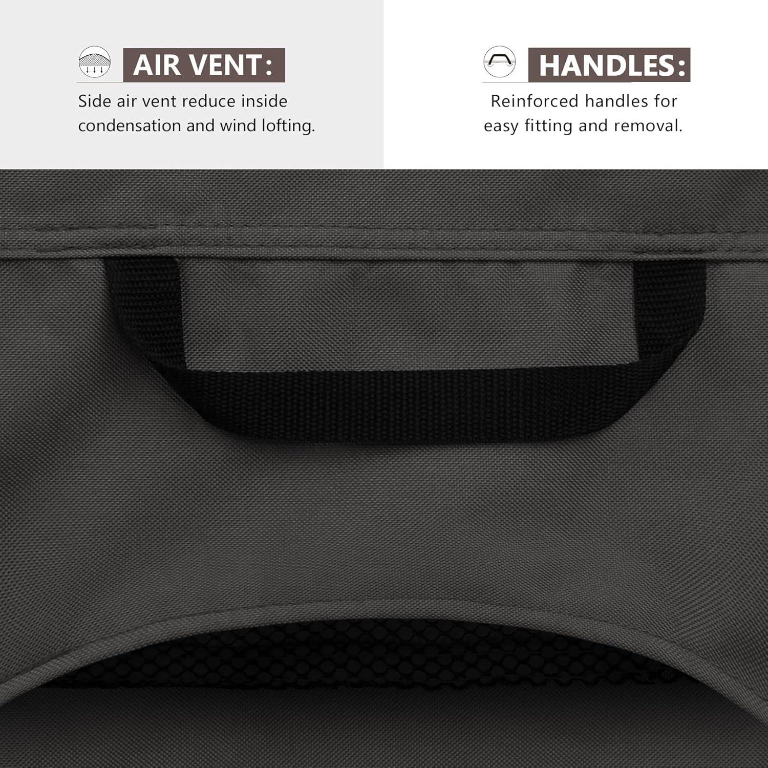 ULTCOVER Waterproof Patio Ottoman Cover Square Outdoor Side Table Furniture Covers Size 22L x 22W x 18H inch, Black