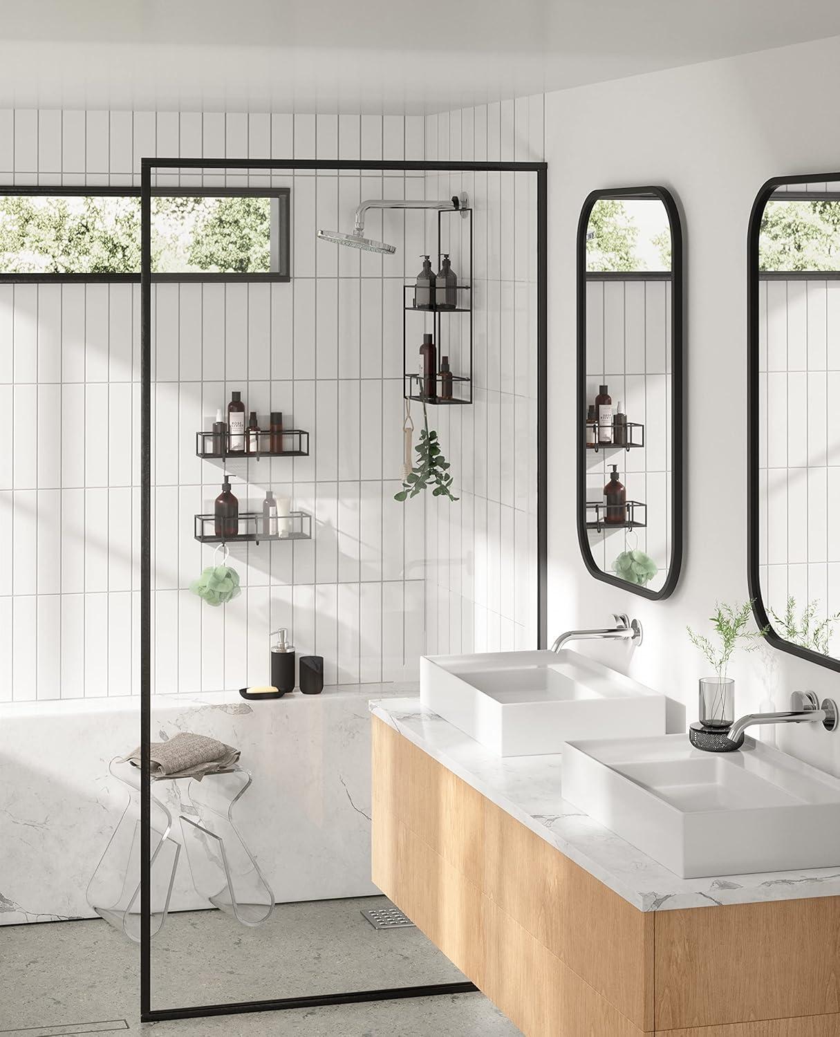 Umbra Cubiko Black Hanging Shower Bins