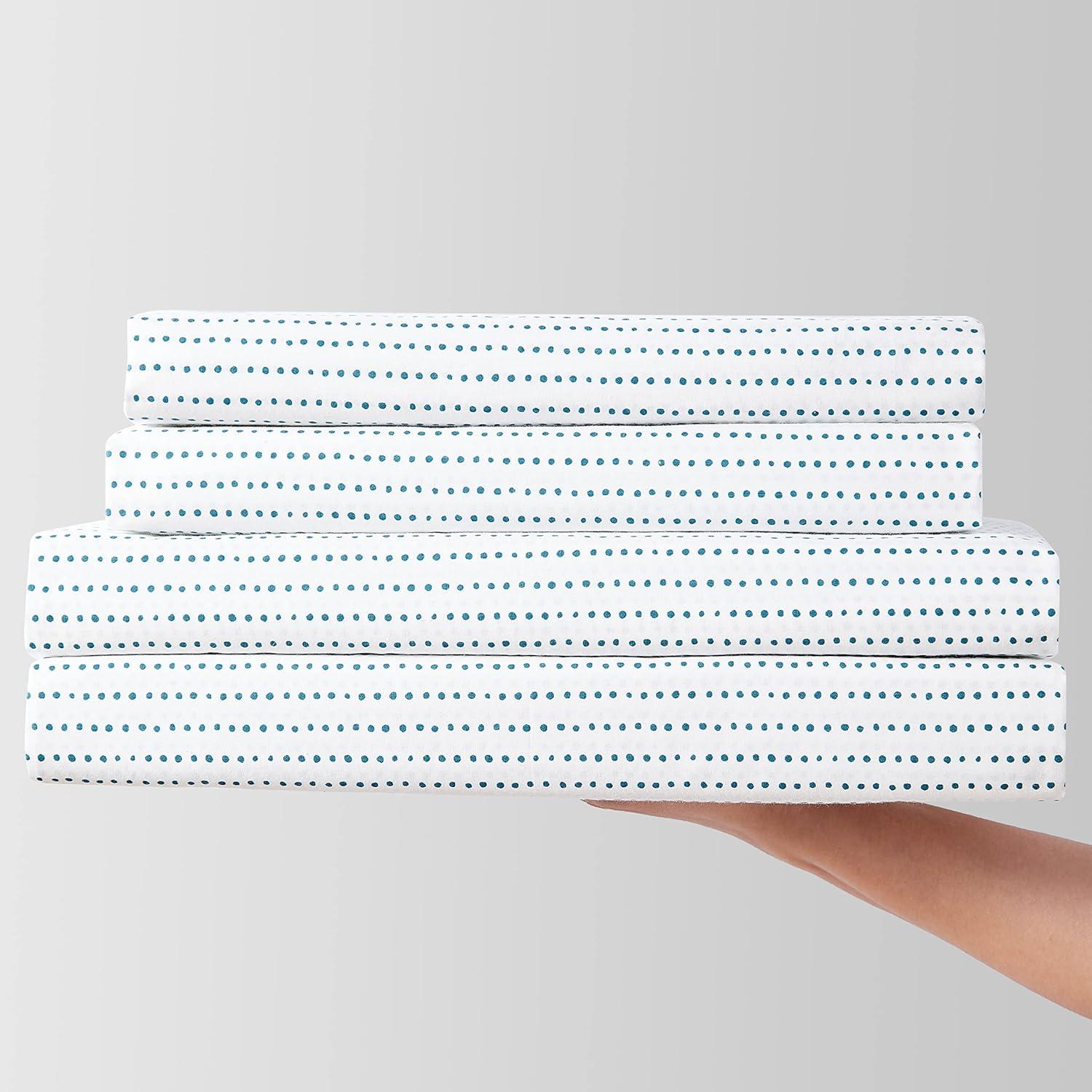 City Scene Radius Blue Cotton Percale Sheet Set