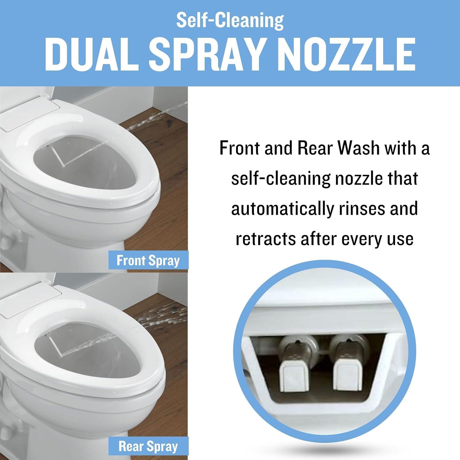 Mechanical Bidet Seat, Elongated, White, TSPEB100-SC