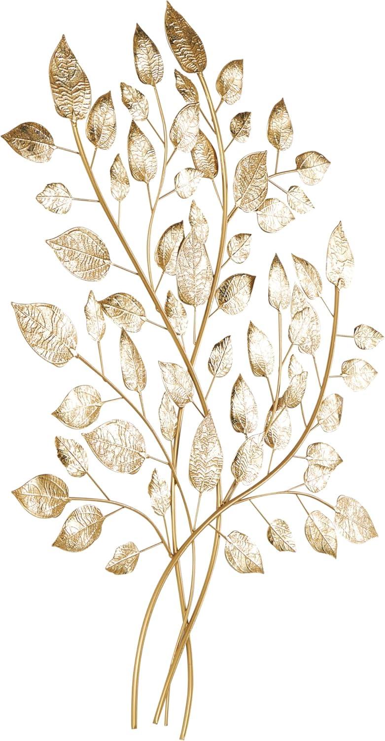 Metal Large Metallic Leaf Gold Wall Decor