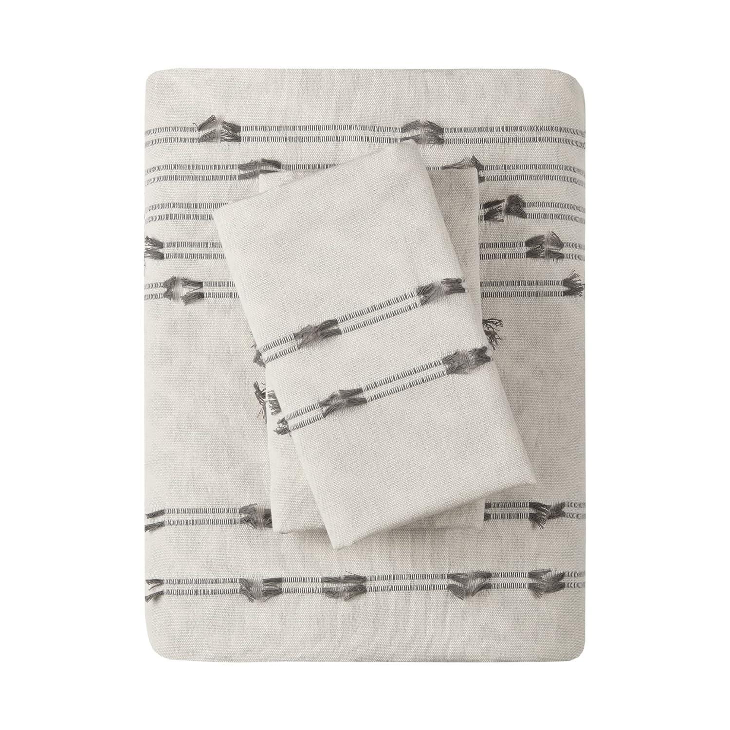 INK+IVY 3 Piece Cotton Jacquard Bedding Set