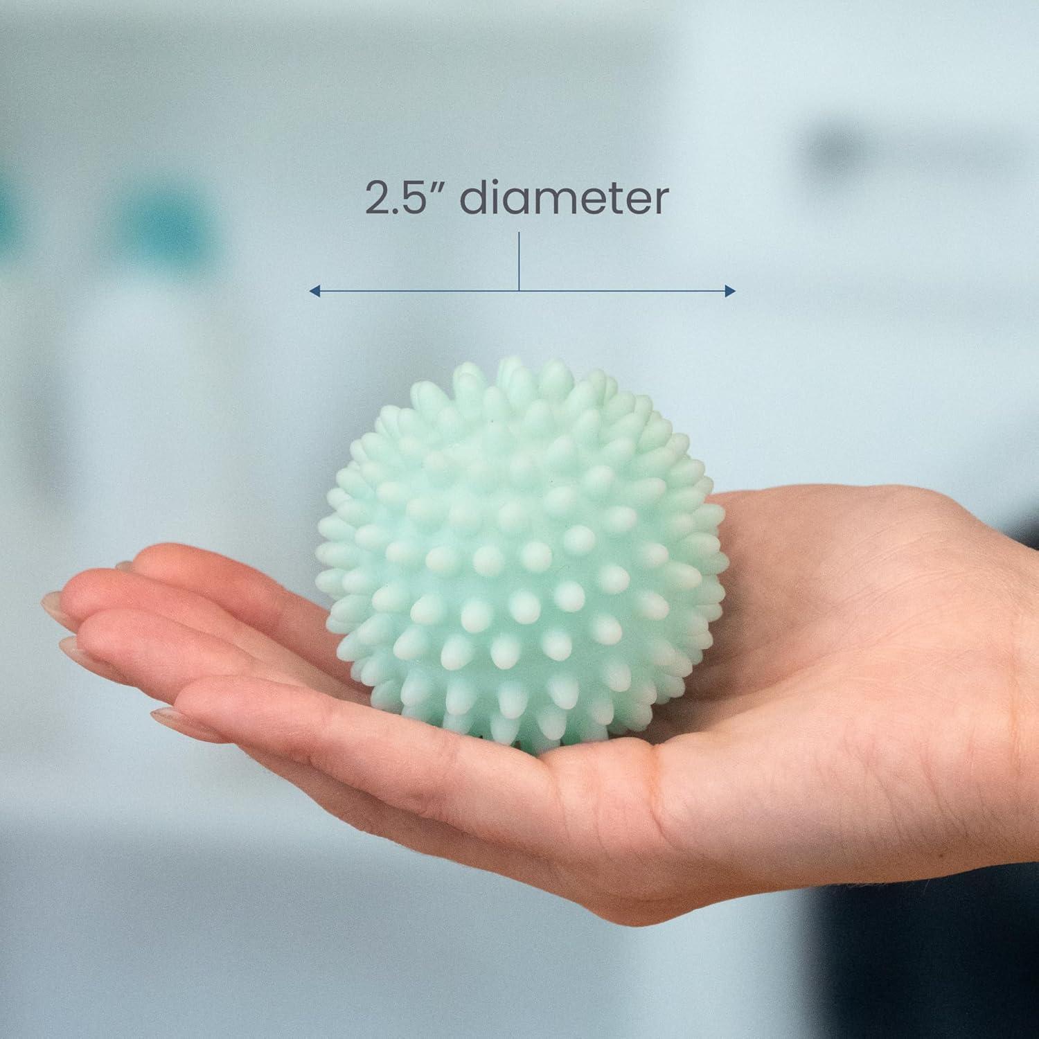 S&T INC. Reusable Laundry Dryer Balls, Soften and Fluff Laundry, Blue, 2.5 in, 6 Pack