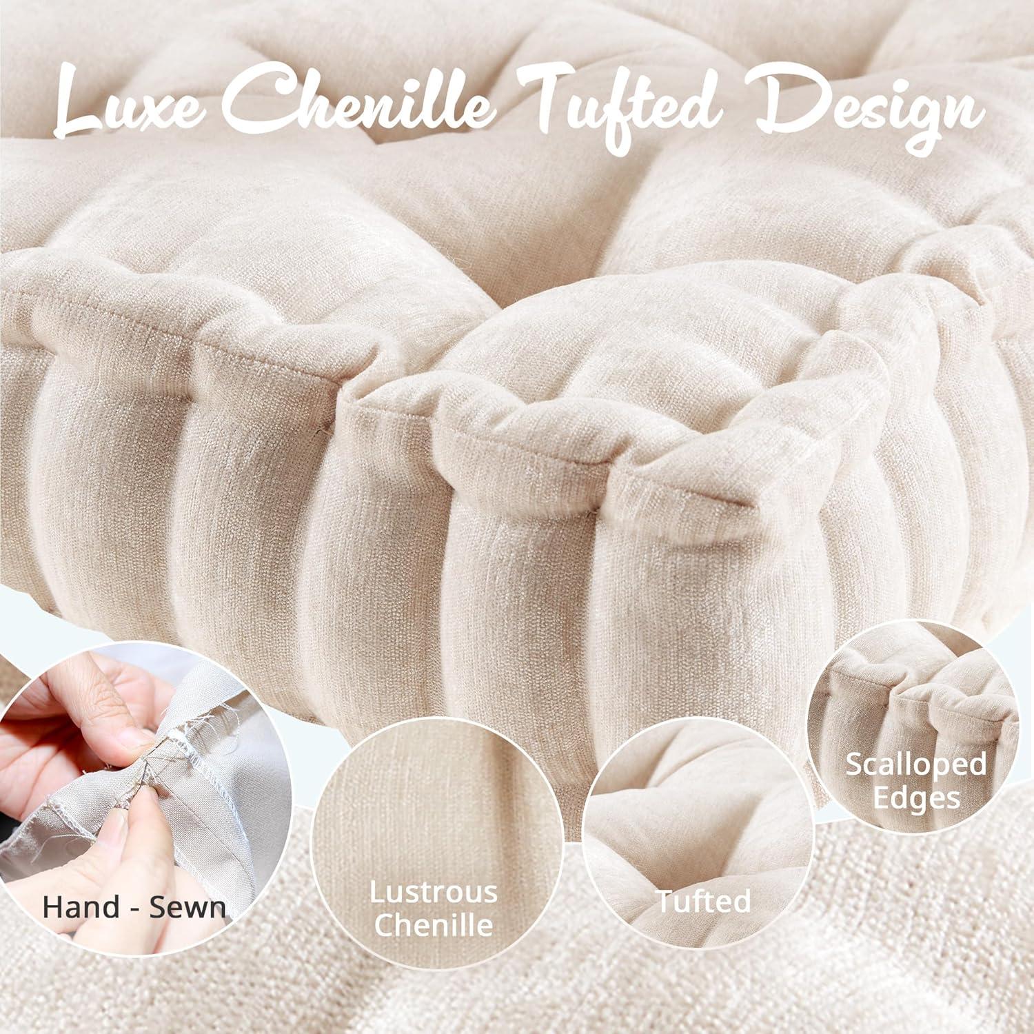 Intelligent Design Azza Poly Chenille Square Floor Pillow Cushion
