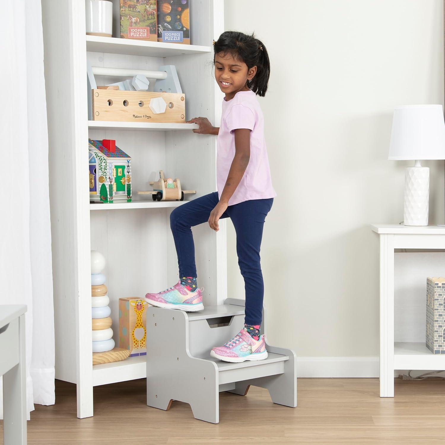 Melissa & Doug Wooden Step Stool - Gray