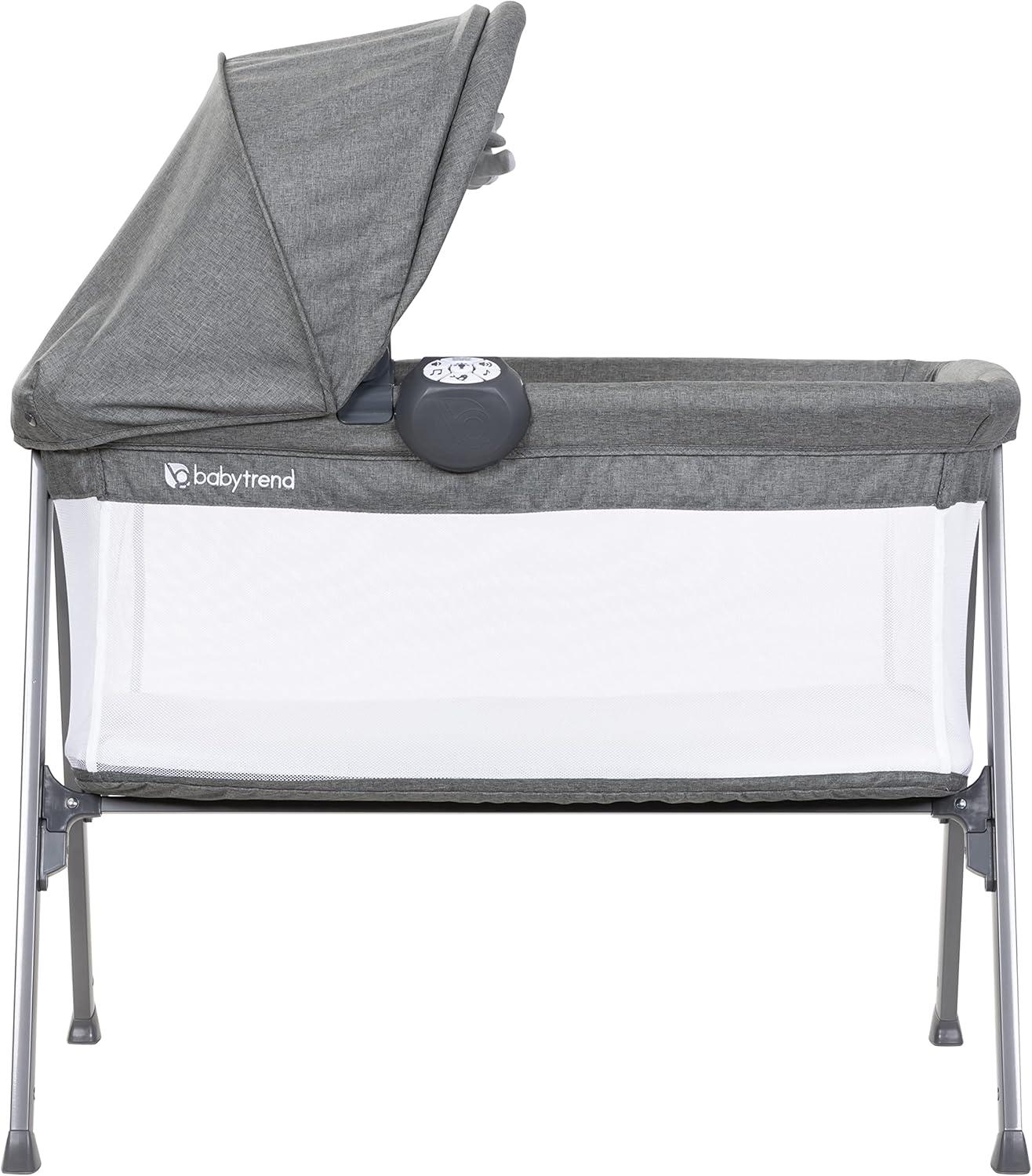 Baby Trend Lil Snooze Large Bassinet PLUS (With Canopy, Hang Toys, Vibrations, Melodies)