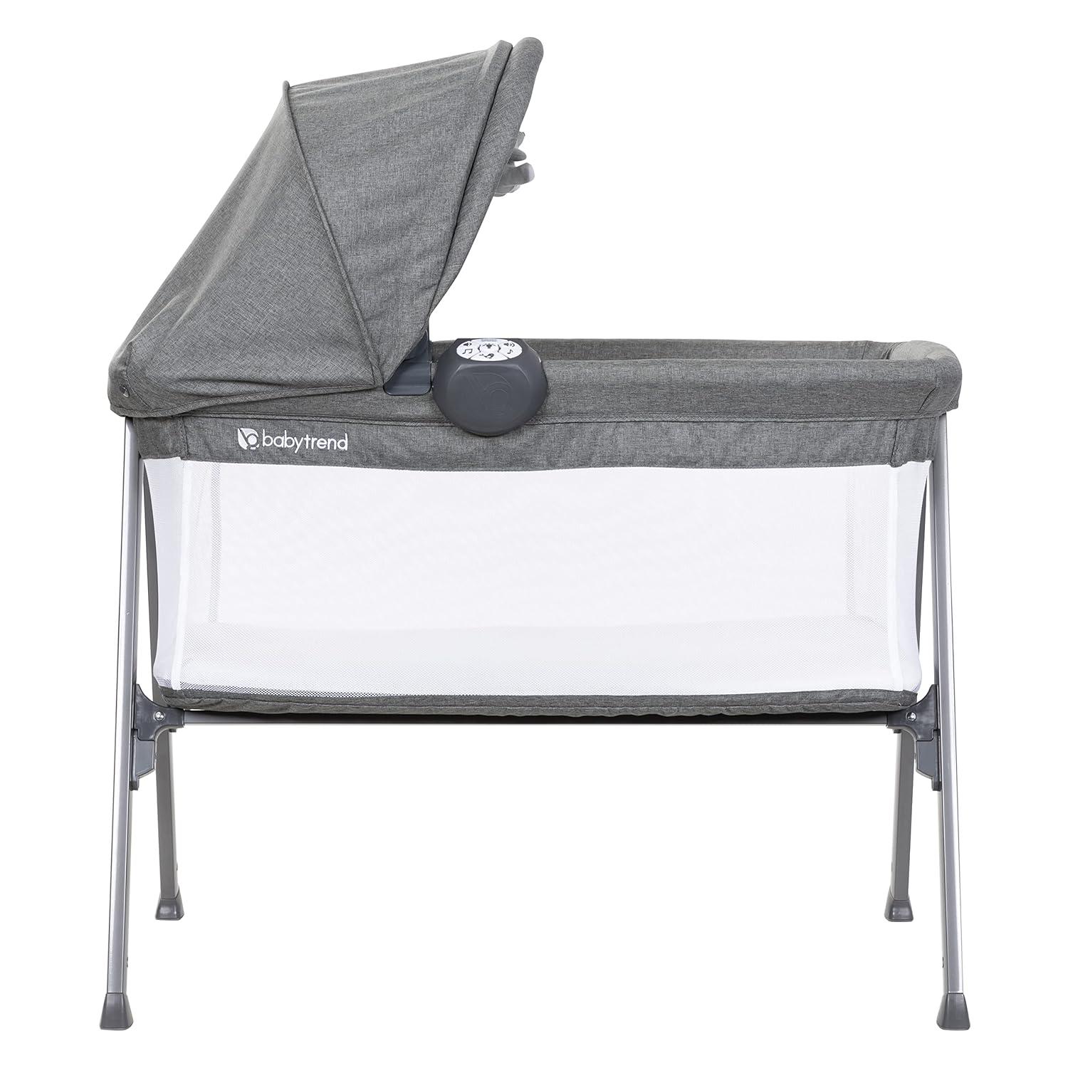 Baby Trend Lil Snooze Large Bassinet PLUS (With Canopy, Hang Toys, Vibrations, Melodies)