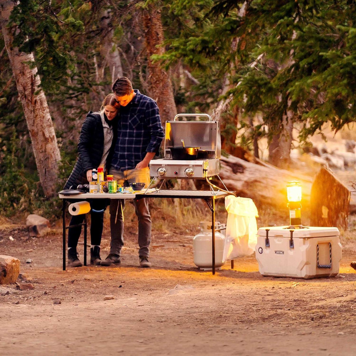 Lifetime 5 Foot Fold-in-Half Camping Folding Table, Indoor/Outdoor, Pumice (280875)