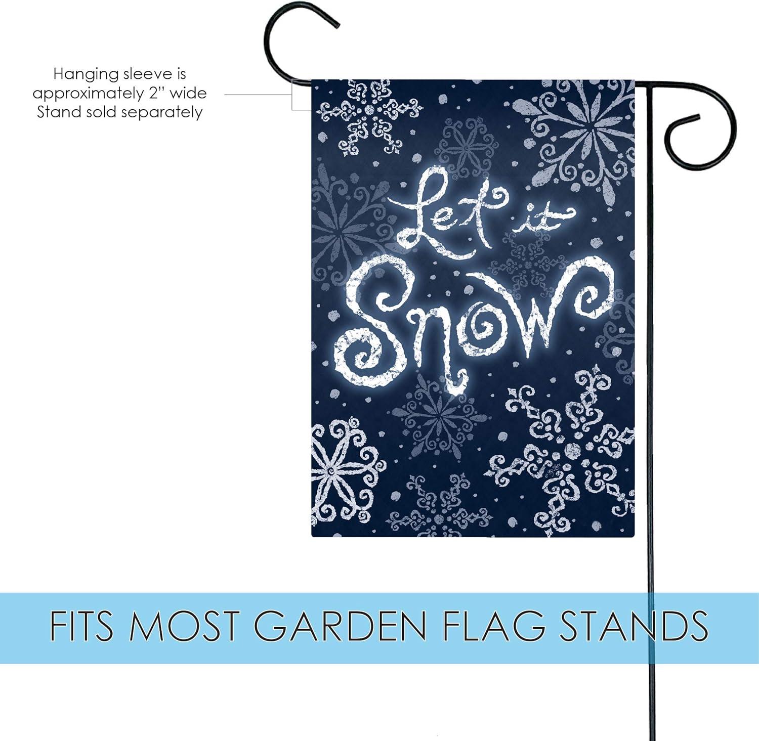 Toland Home Garden Let It Snow Winter Flag Double Sided 12x18 Inch