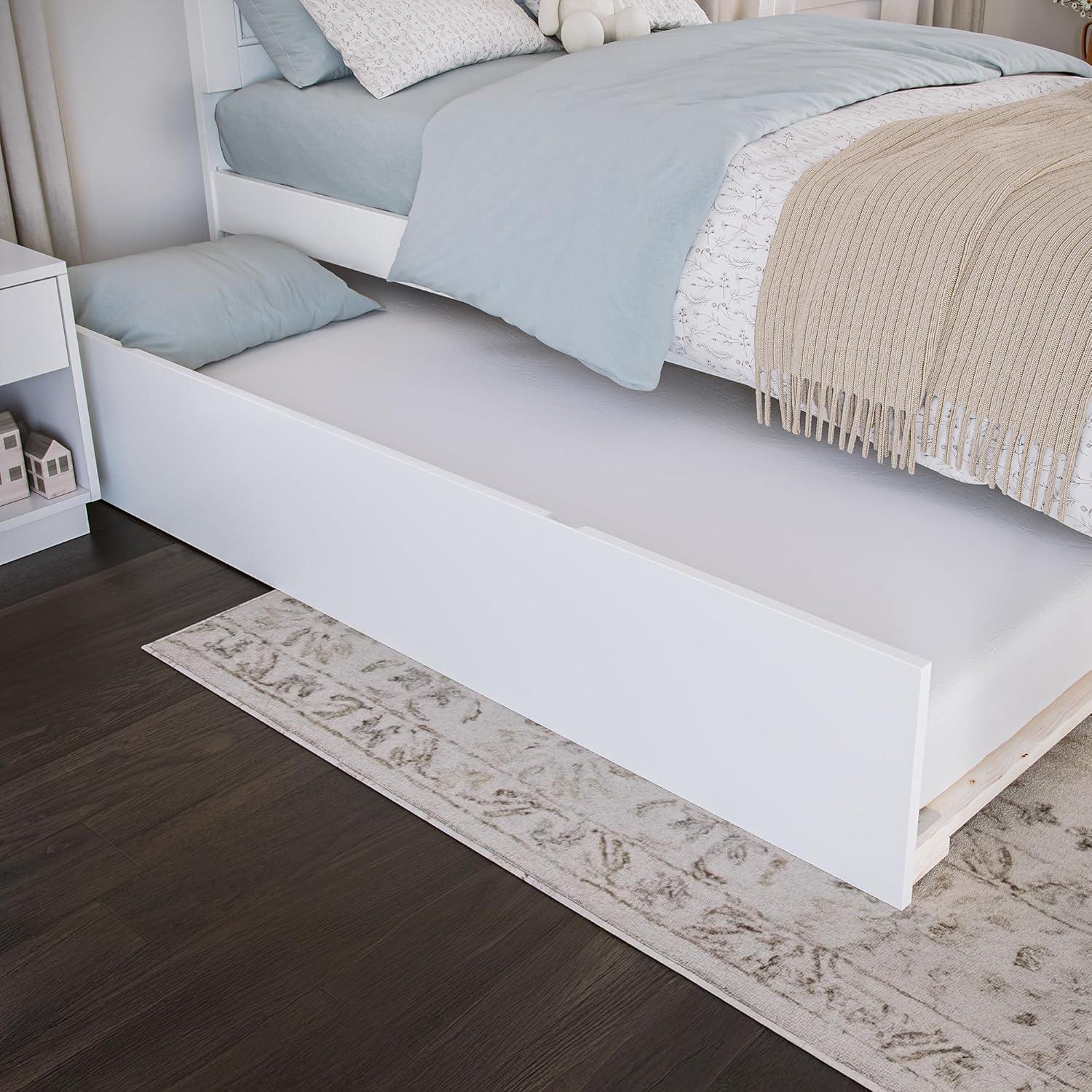 AFI Canyon Walnut Solid Wood Platform Bed with Matching Footboard & Twin-XL Trundle, King