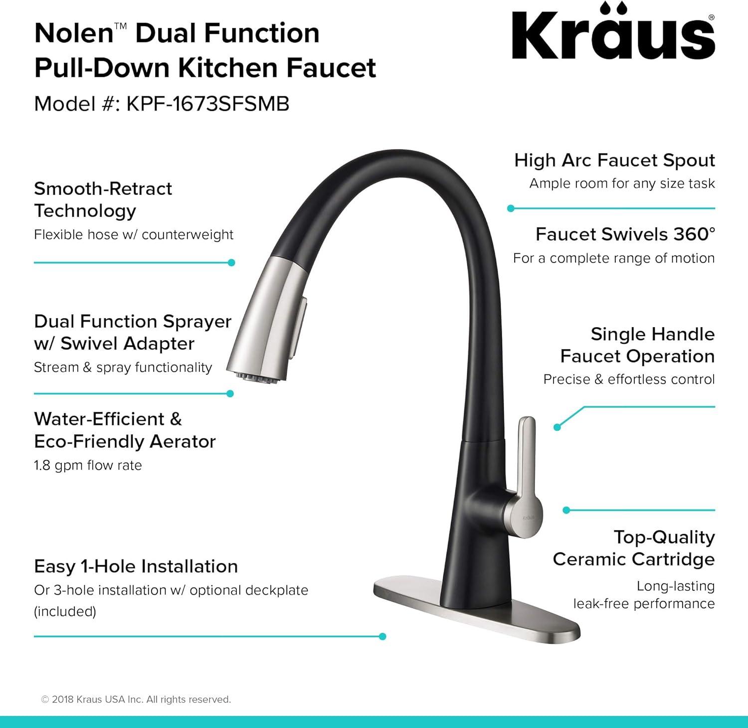 Nolen™ Pull Down Single Handle Kitchen Faucet