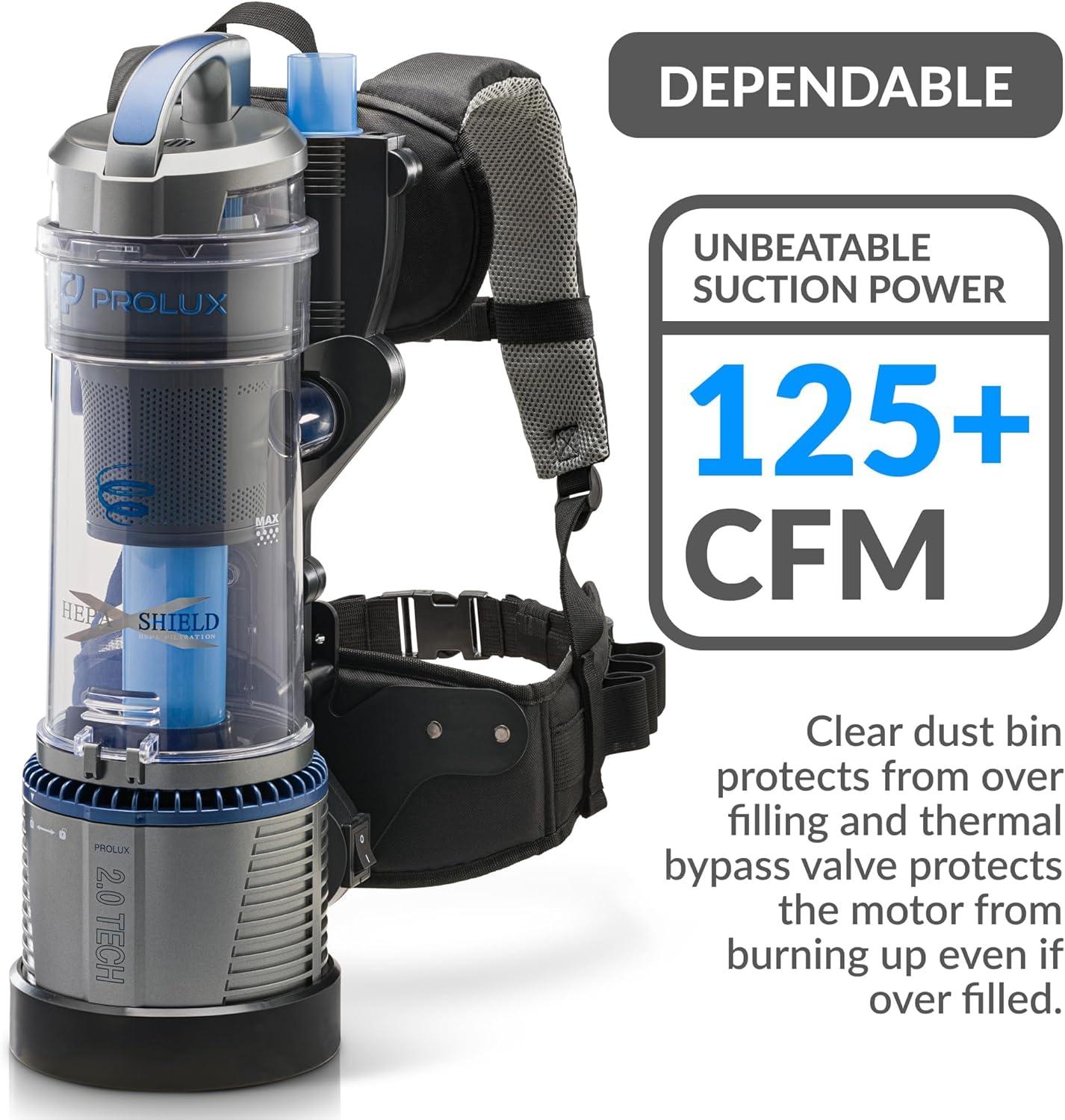Prolux Lightweight Prolux 2.0 Bagless Backpack Vacuum w/ 5 YR Warranty - 2.0 Residential