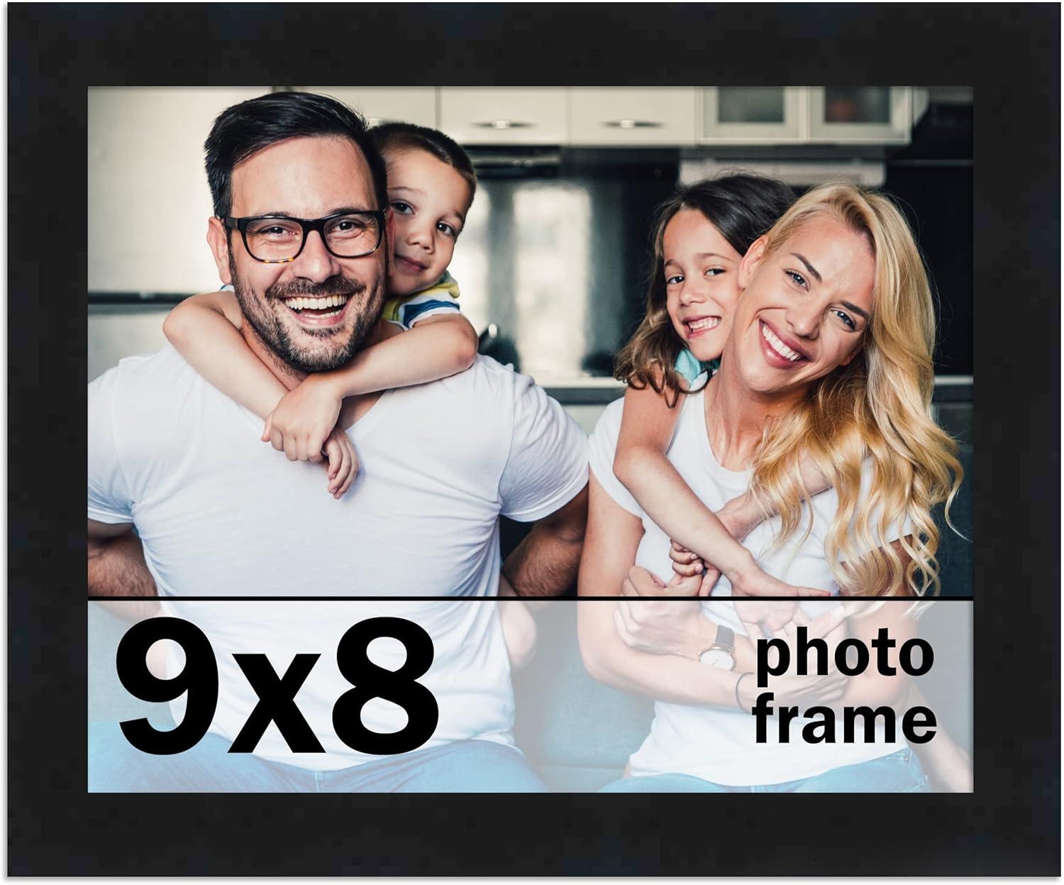 14x9 Frame Black Picture Frame - Complete Modern Photo Frame Includes UV Acrylic Shatter Guard Front, Acid Free