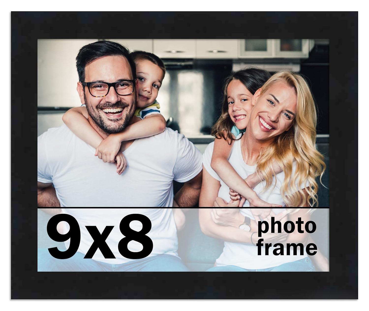 14x9 Frame Black Picture Frame - Complete Modern Photo Frame Includes UV Acrylic Shatter Guard Front, Acid Free