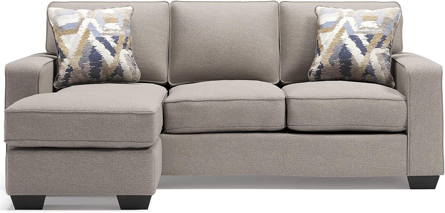 Gray Fabric Stone Sofa Chaise with Removable Cushions