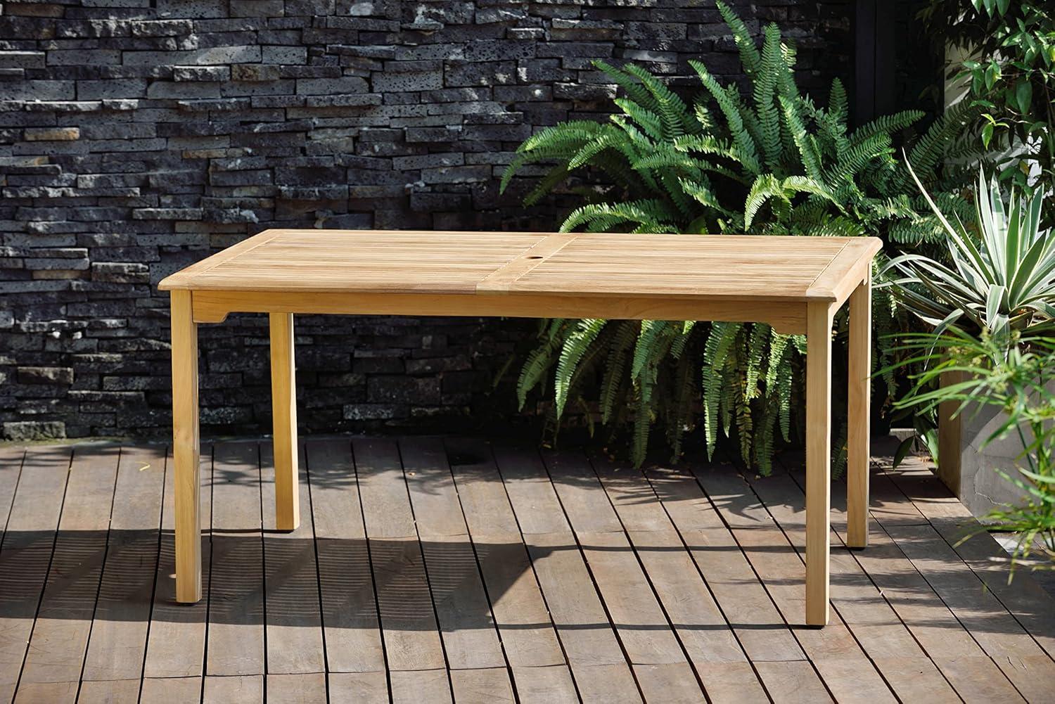 Sonlin 59'' Teak Outdoor Dining Table