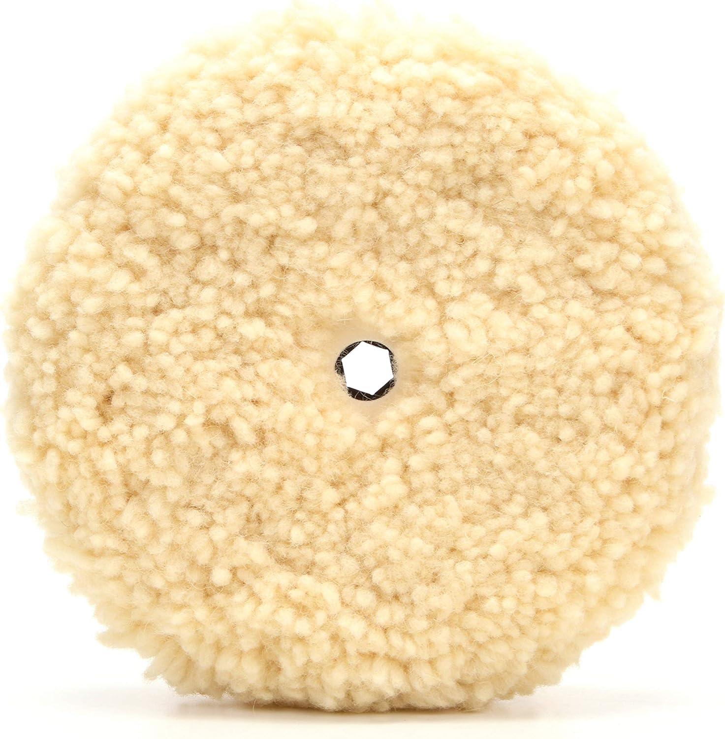 9-Inch White Wool Quick Connect Compounding Pad