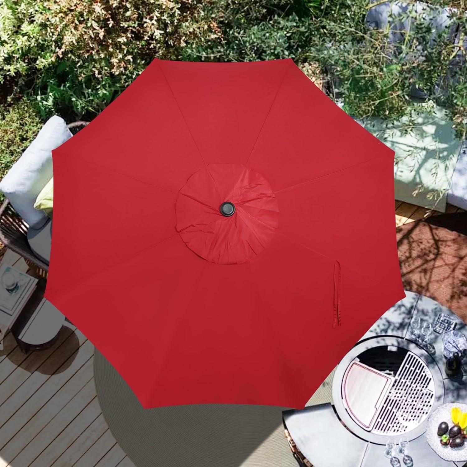 WLAGOOD 9' Patio Outdoor Table Market Yard Umbrella Replacement Top Cover with 8 Ribs, 9ft Canopy,Canopy Garden Umbrella Outdoor Stall Umbrella Beach Sun Umbrella Replacement Cloth