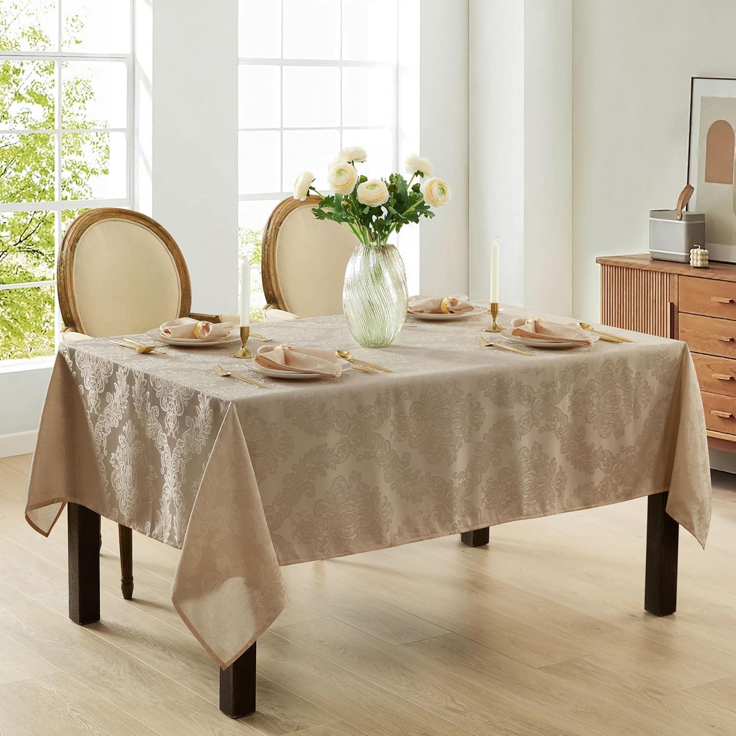 Ophelia & Co. Burchfield Solid Floral Jacquard Damask Polyester Tablecloth