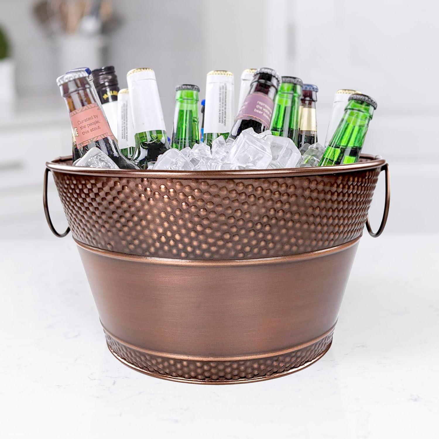BREKX Stainless Steel Drink Tub with Stand (15-QT Steel Silver)