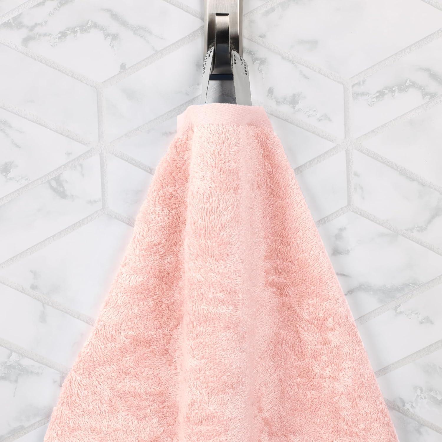 Superior Rayon from Bamboo Blend 6-Piece Towel Set, Luxury Quick Dry, Bathroom Essentials, Shower, Spa, Plush Soft Absorbent Towels, Includes 2 Bath, 2 Hand, 2 Washcloth/Face Towels, Pink