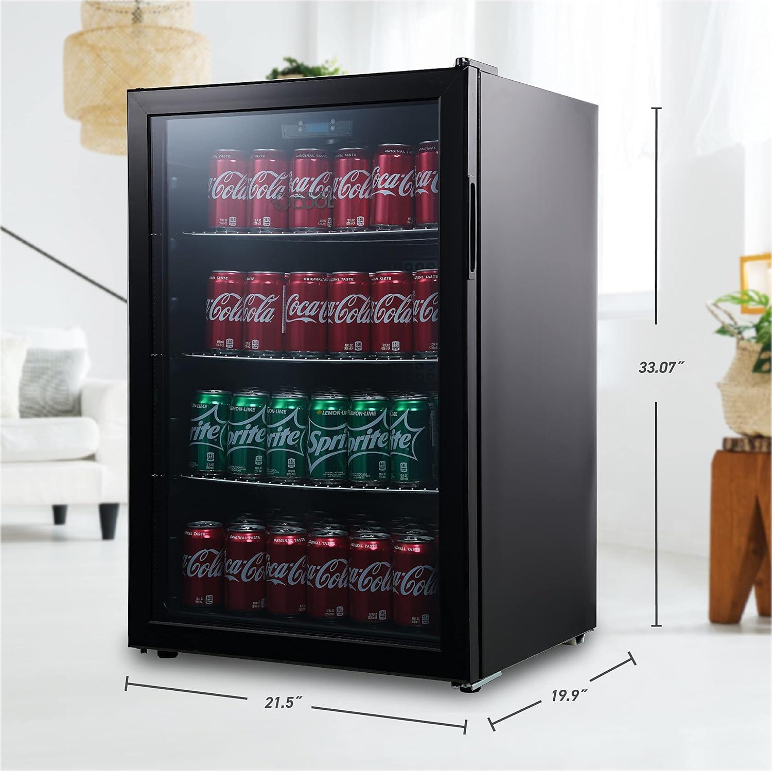 Matte Black 4.4 Cu. Ft. Beverage Cooler with Glass Door