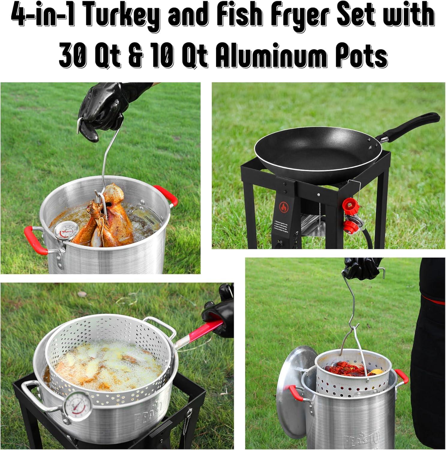 Feasto 30 qt 55000 BTU Aluminum Turkey Fryer