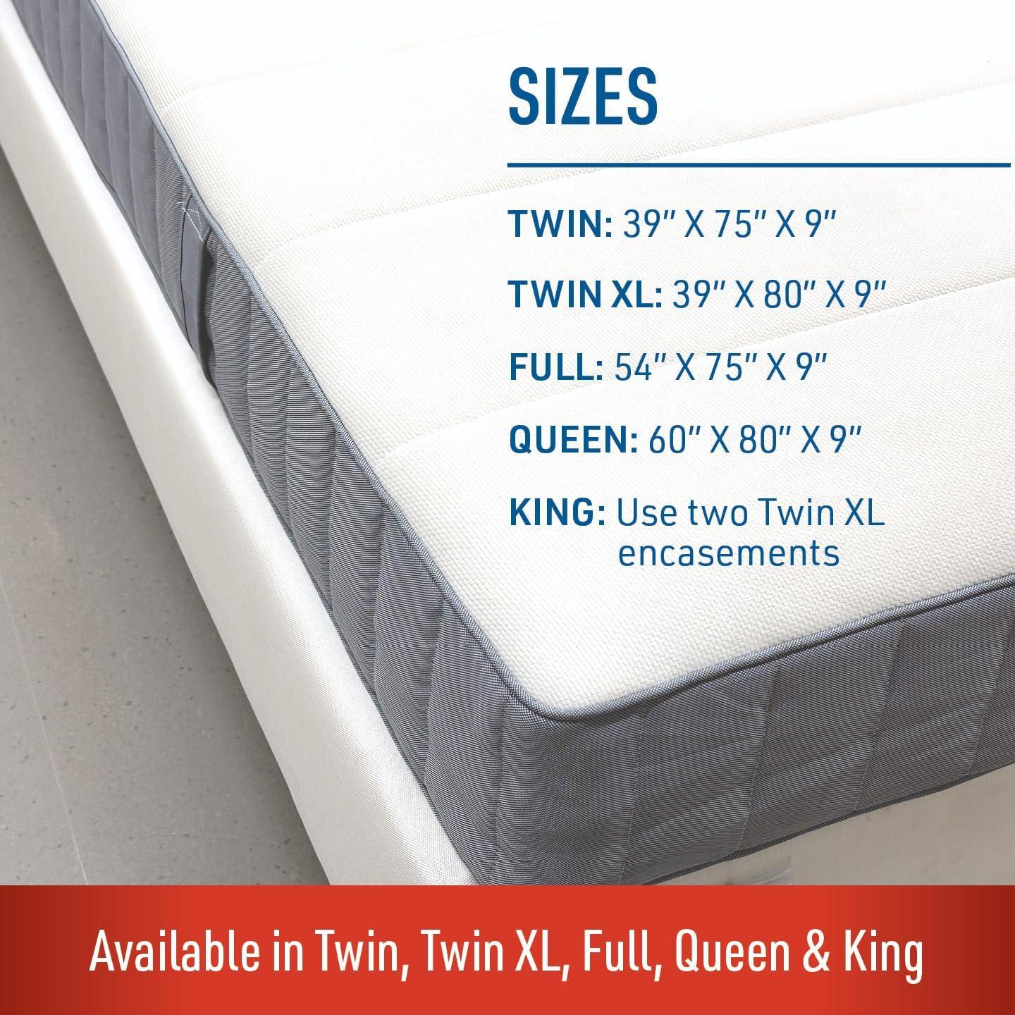 Queen Size White Woven Mattress Protector with Zipper