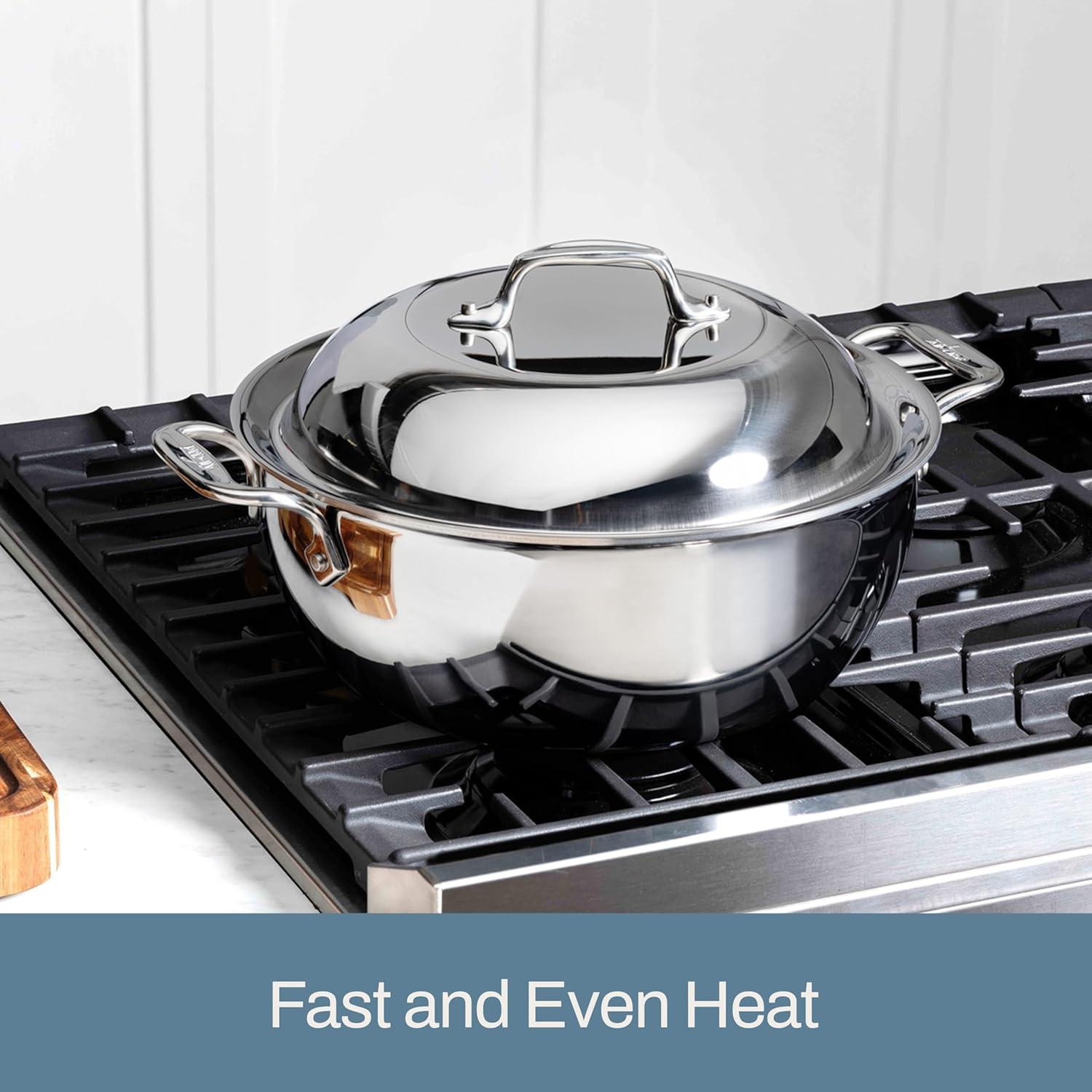 All-Clad D3 Stainless 3-ply Bonded Cookware, Dutch Oven, 5.5 quart