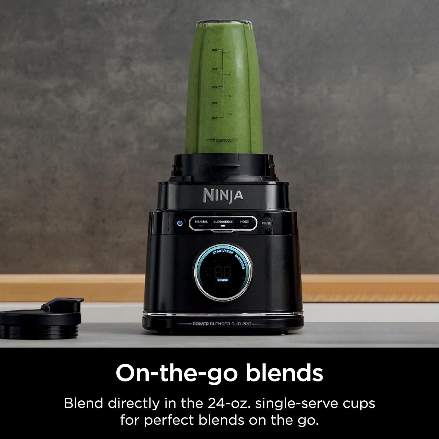 Ninja Ninja® Detect Power Blender Pro & Personal Single-Serve, BlendSense Technology, For-Smoothies, Food and More, Compact Design, 1800 P-Watts, with 72 oz. Pitcher and (2) 24 oz. Cups