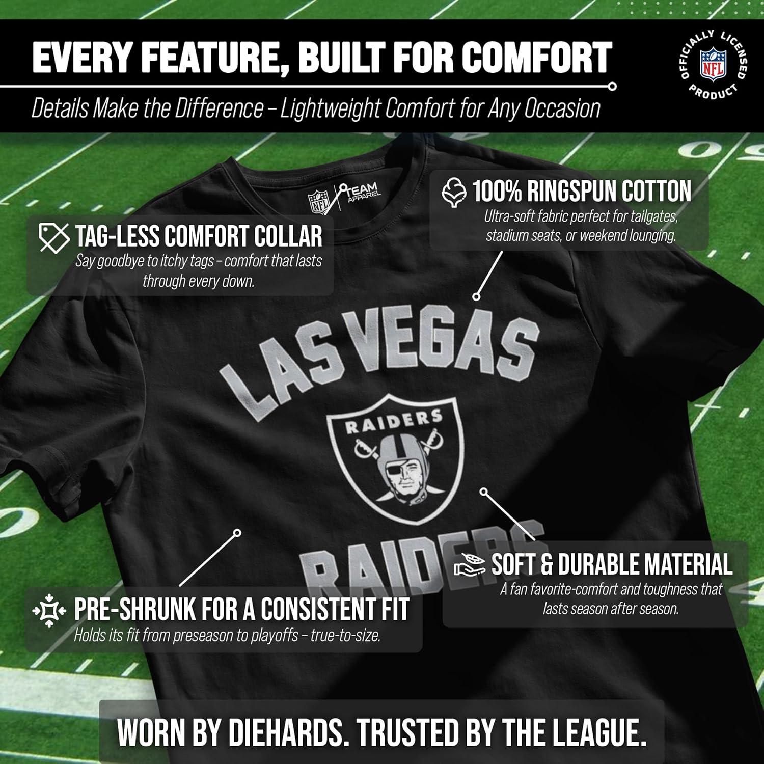 Team Fan Apparel NFL Adult Gameday T-Shirt - Cotton Blend - Tagless - Semi-Fitted - Unleash Your Team Spirit During Game Day