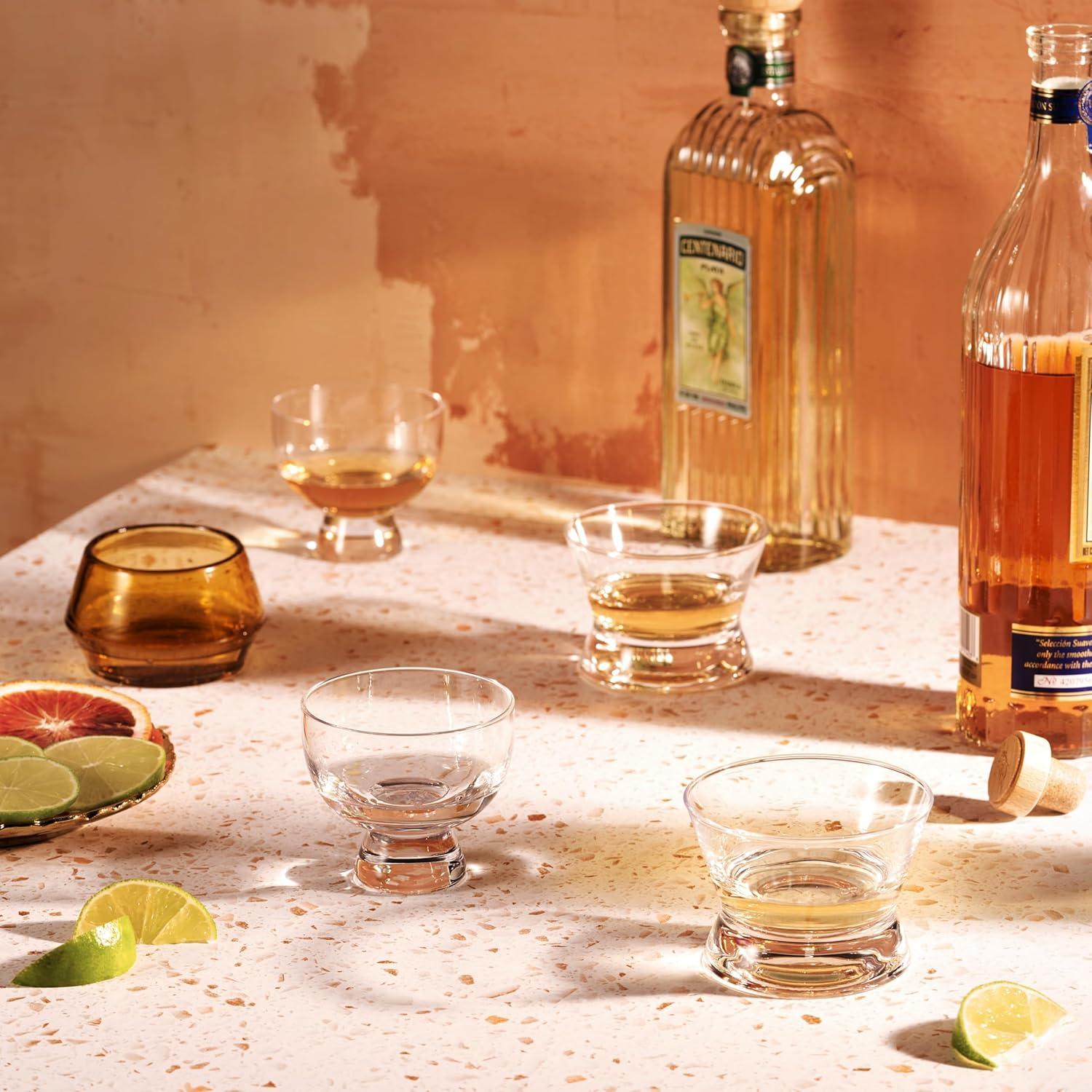 Viski Raye Angled Stemmed Margarita Glasses Set of 2 - Premium Crystal Clear Margarita Cocktail Glasses Drink Gift Set - 12oz