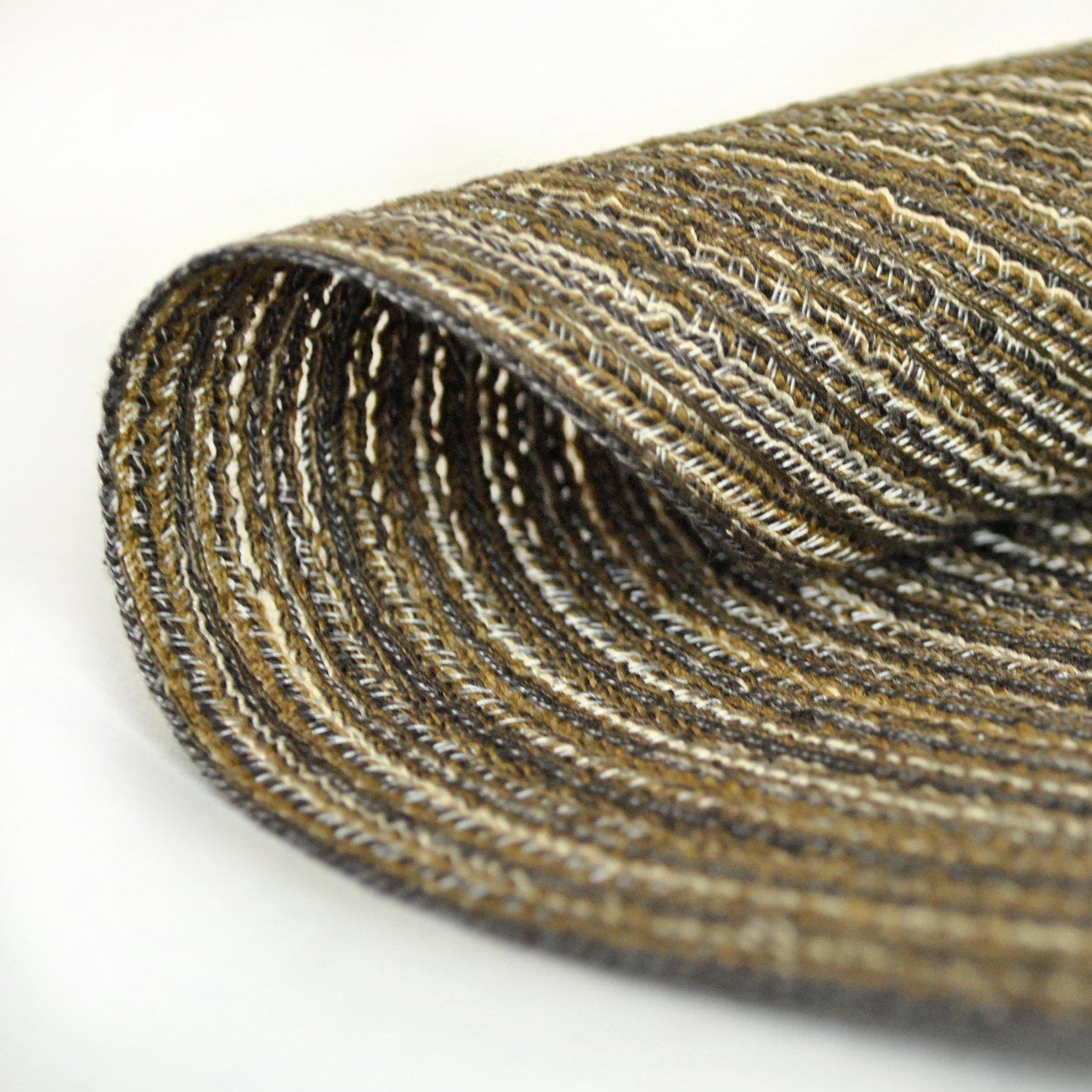 Set of 6 Variegated Lurex Round Woven Placemat Brown - Design Imports