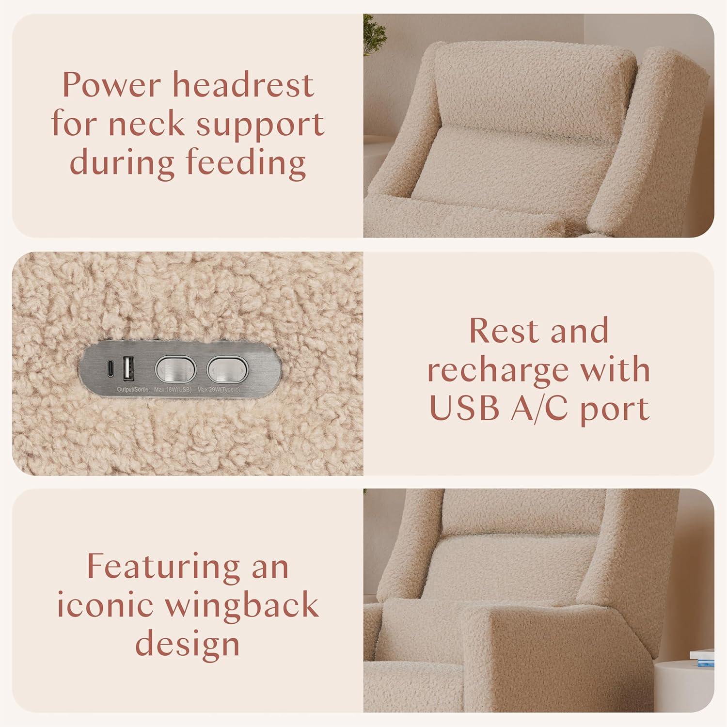 babyletto Kiwi Plus Power Glider Recliner w/ Power Headrest
