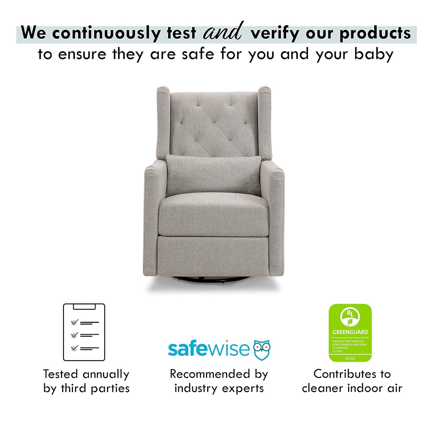 Everly Swivel Reclining Glider in Performance Gray Eco-Weave