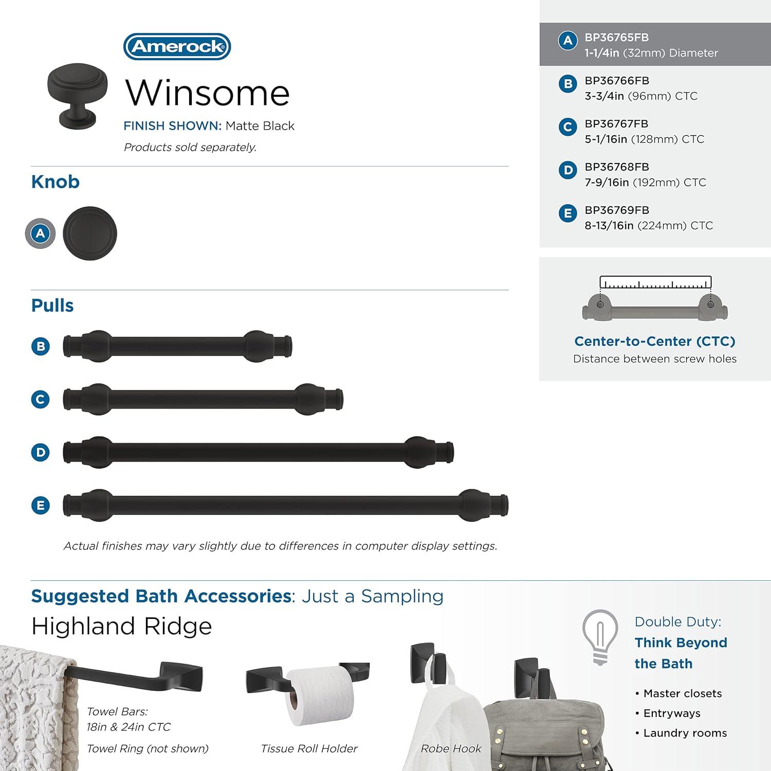 Winsome 1 1/4" Diameter Round Knob
