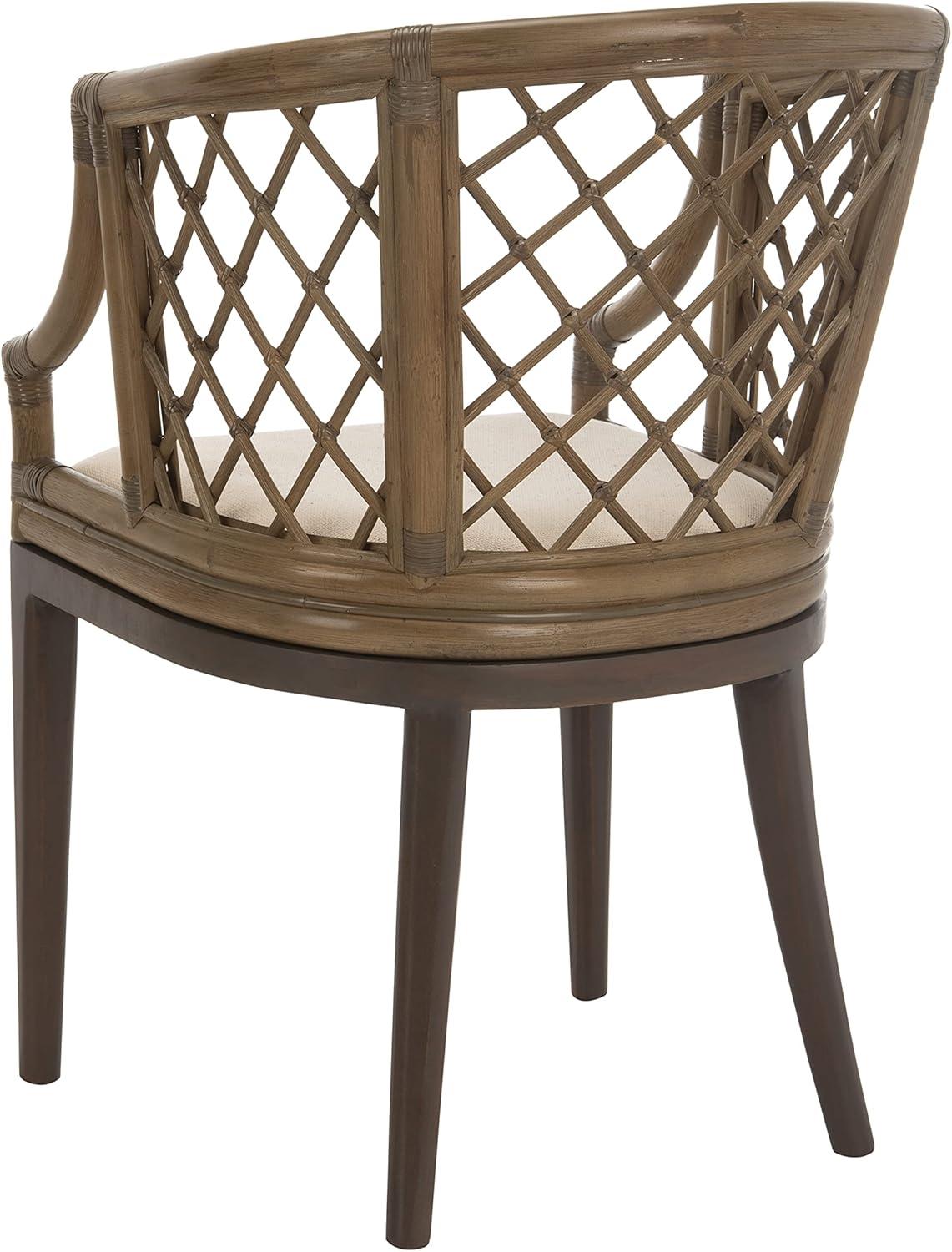 Carlotta Arm Chair - SEA4013 - Greige/White - Safavieh