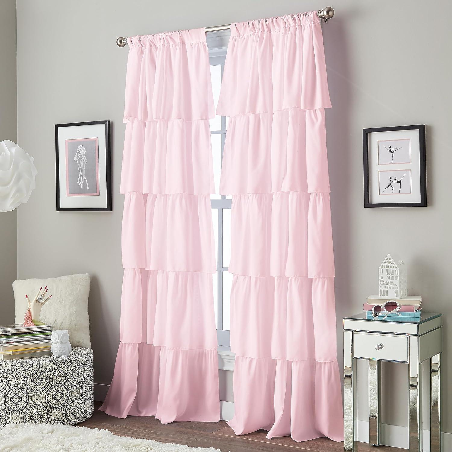 Red Barrel Studio® Flounced Solid Color Semi-Sheer Rod Pocket Single Curtain Panel