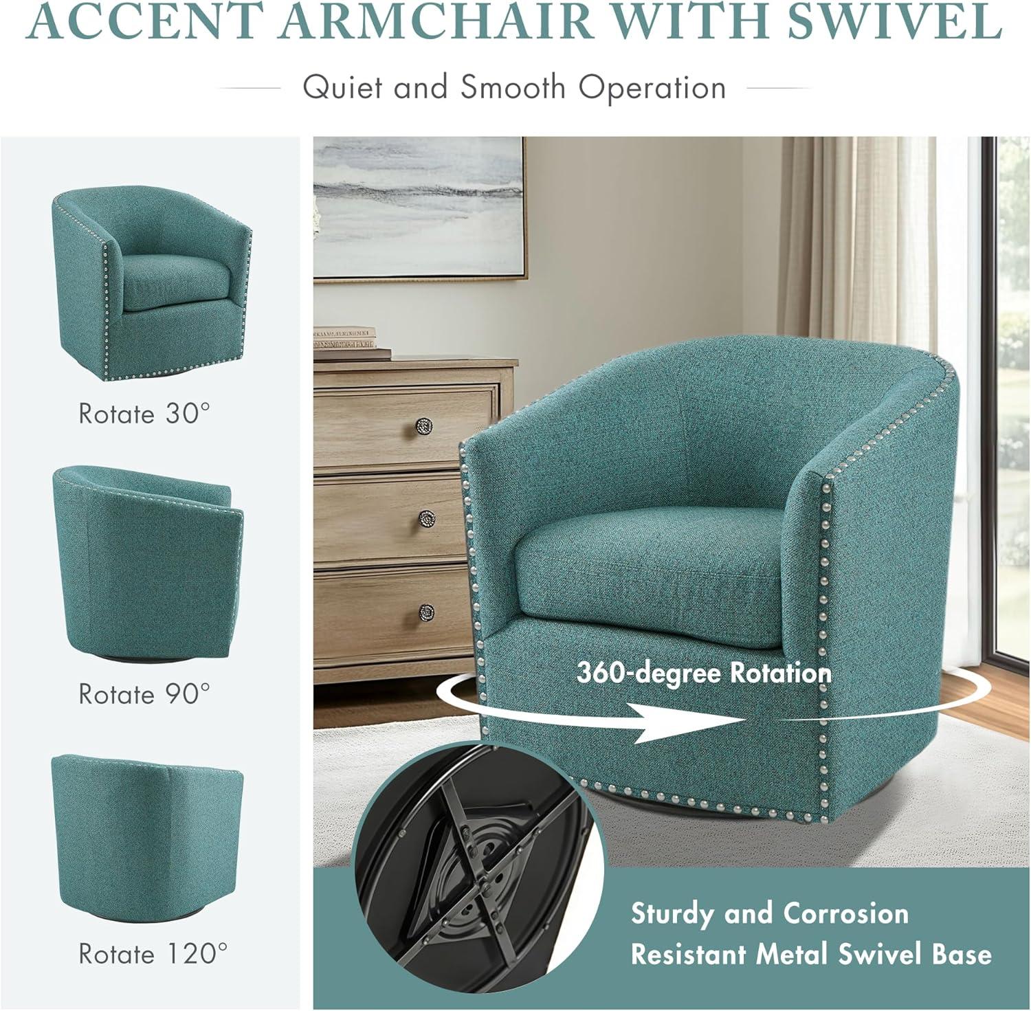 Hokku Designs -degree Swivel Solid Wood Contemporary Living Room Chair
