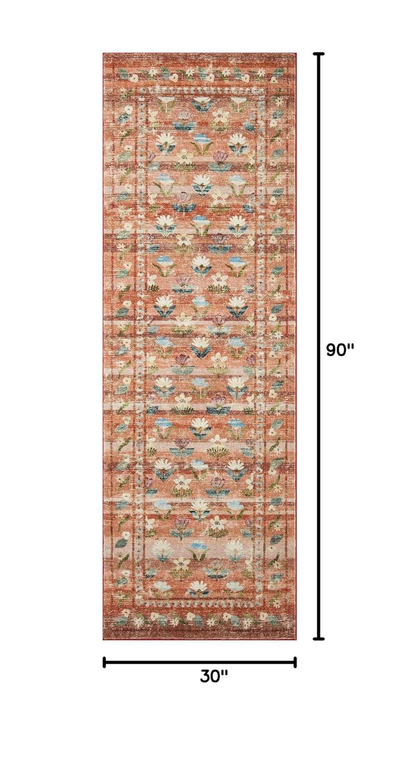 Rifle Paper Co. x Loloi Courtyard Terracotta Area Rug feat. CloudPile