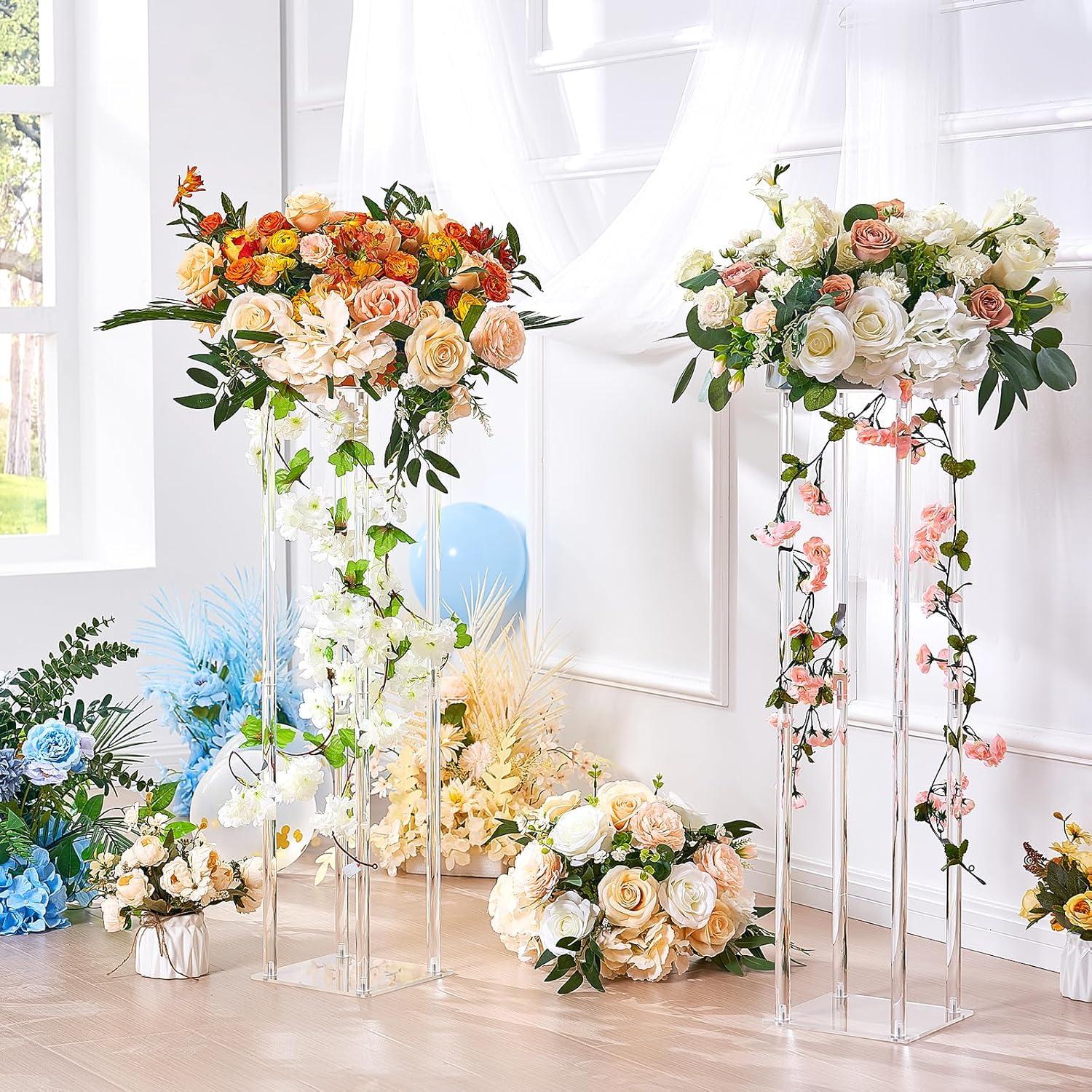 VEVOR 31.5" Clear Acrylic Wedding Flower Stand Set