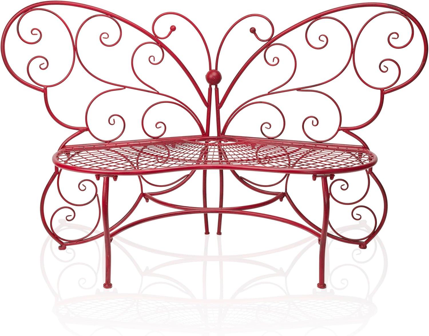 Butterfly Metal Bench Red - Alpine Corporation