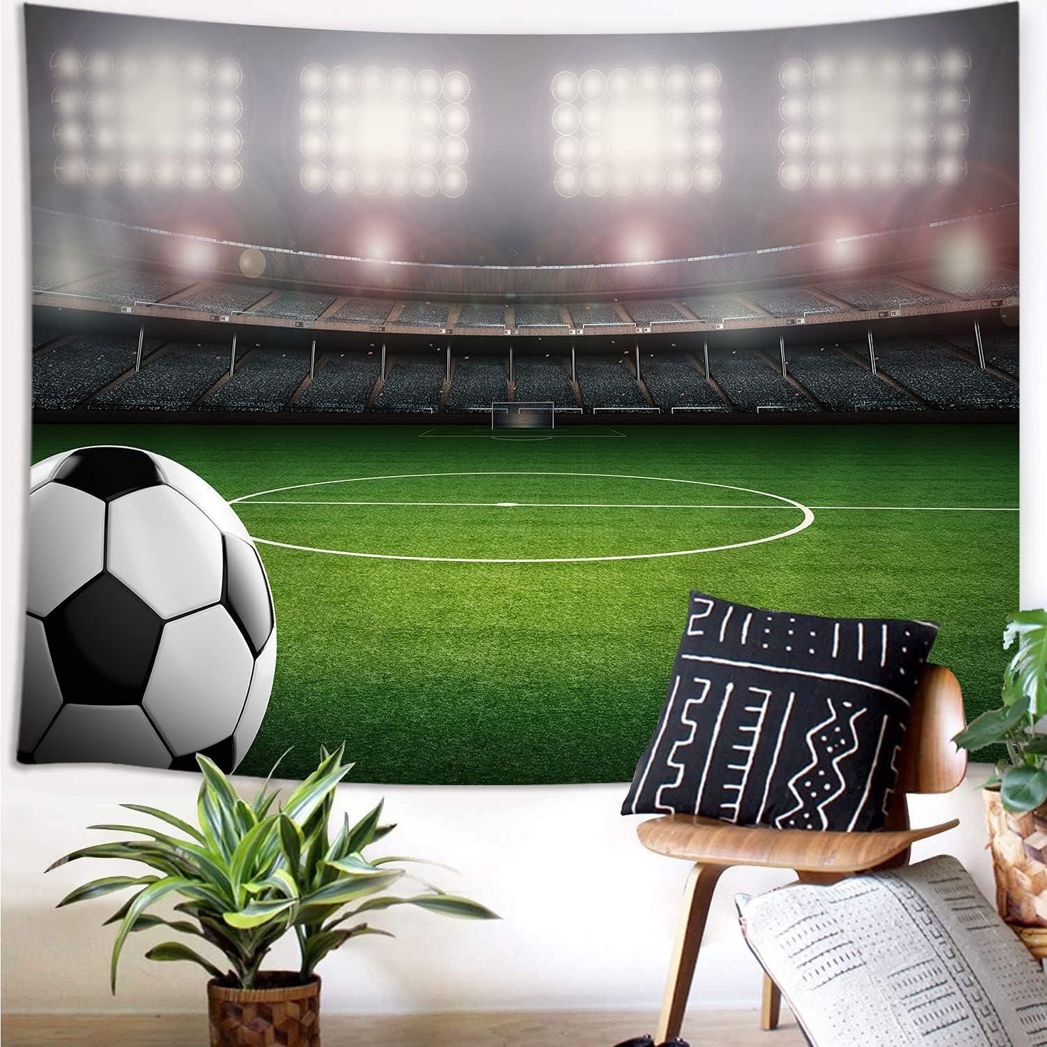 Creowell Soccer Decor Tapestry, Football Sports Tapestry Wall Hanging for Boys Bedroom, Small Tapestries Poster Blanket College Dorm Home Decorations  40x60inch