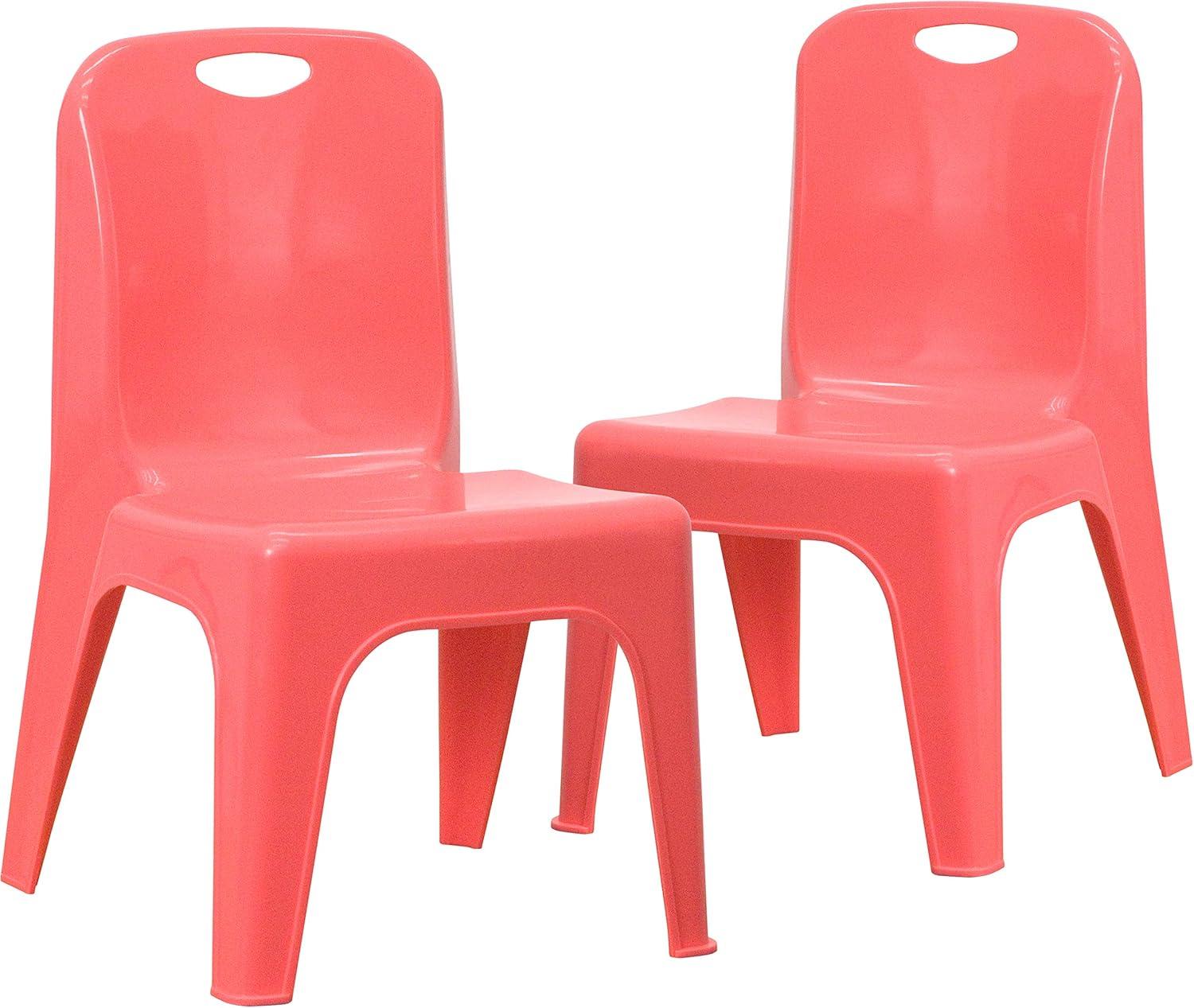 Flash Furniture 2 Pack Plastic Stackable School Chair with Carrying Handle and 11" Seat Height