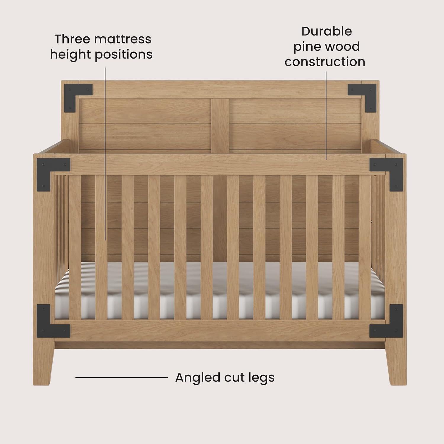 Child Craft Lucas 4-in-1 Convertible Crib - Nutmeg